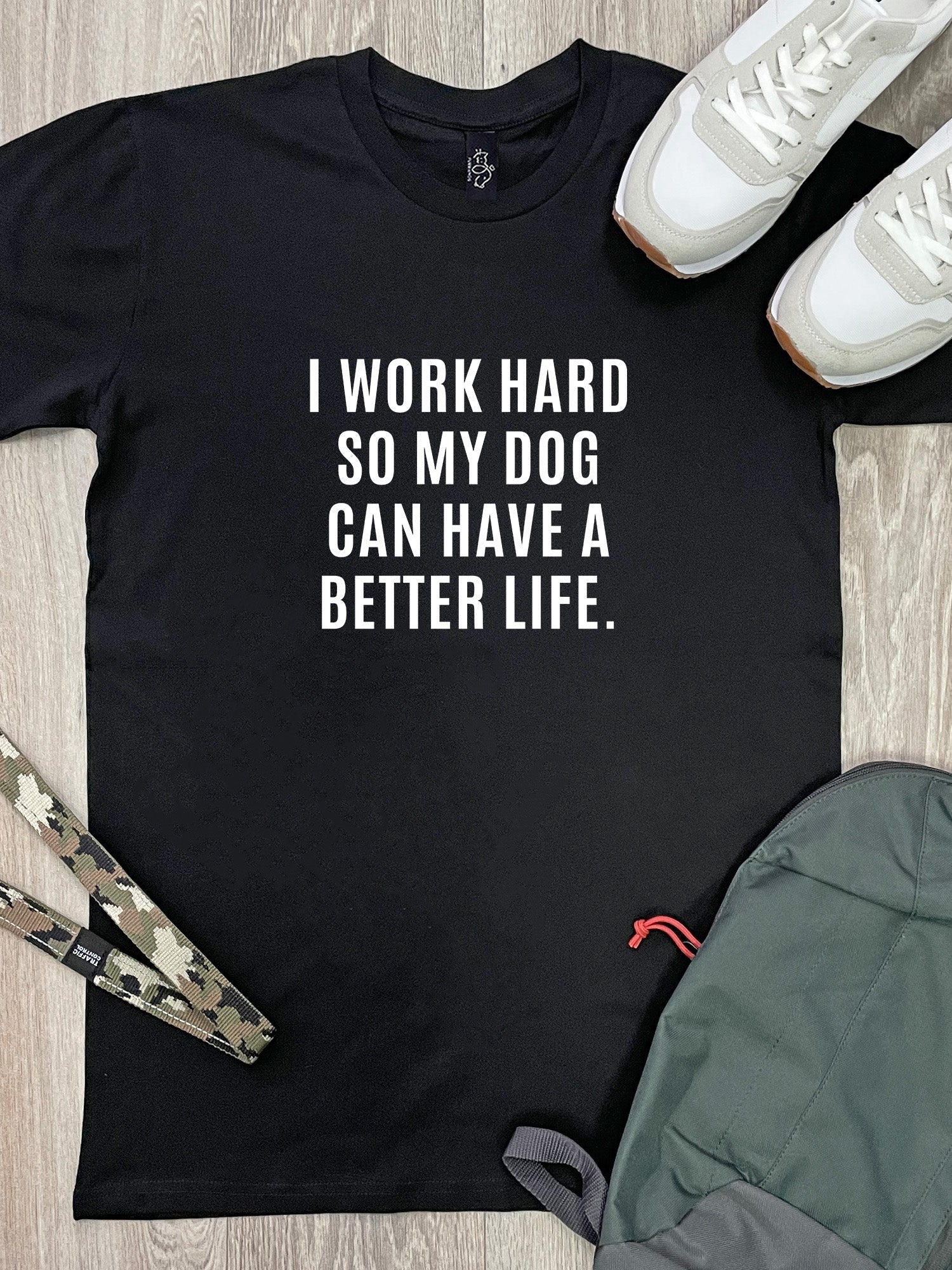 I Work Hard So My Dogs Can Have A Better Life (Size S, White) Essential Unisex Tee ***SALE*** - Image 2