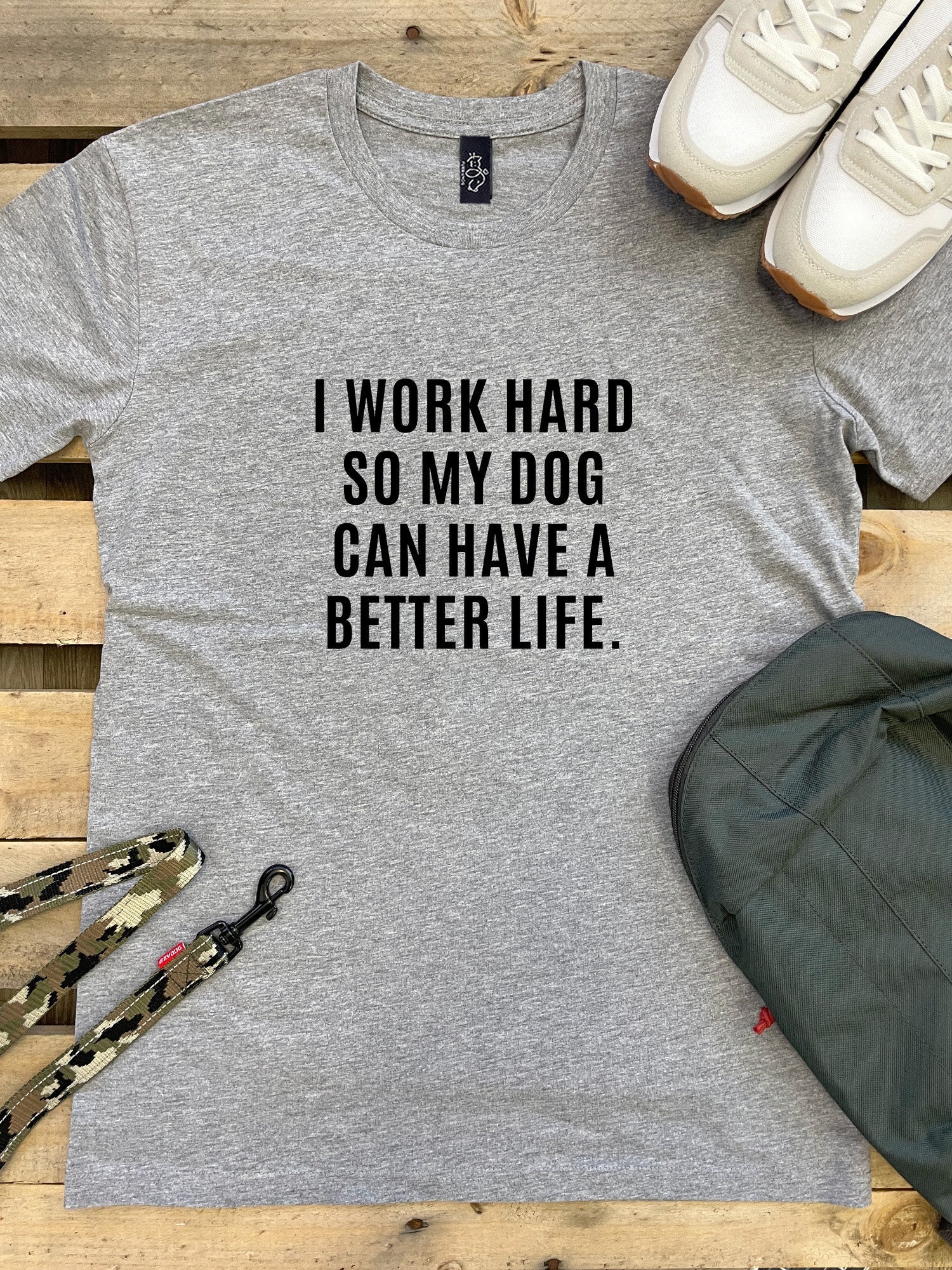 I Work Hard So My Dogs Can Have A Better Life (Size S, White) Essential Unisex Tee ***SALE*** - Image 4