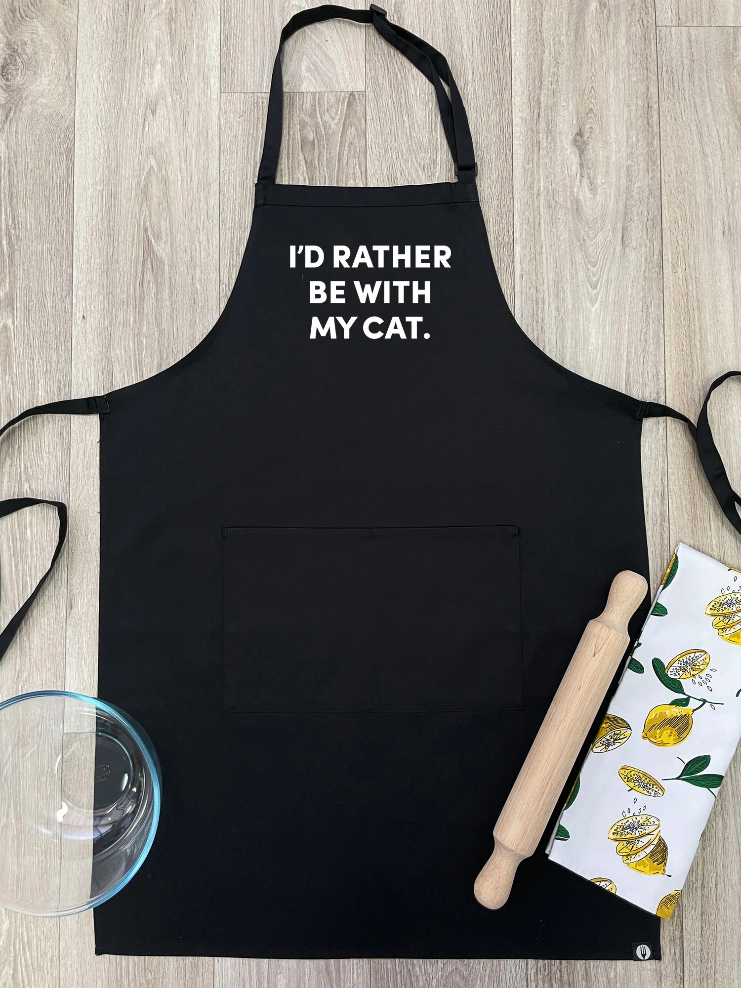 I'd Rather Be With My Cat. Bib Apron