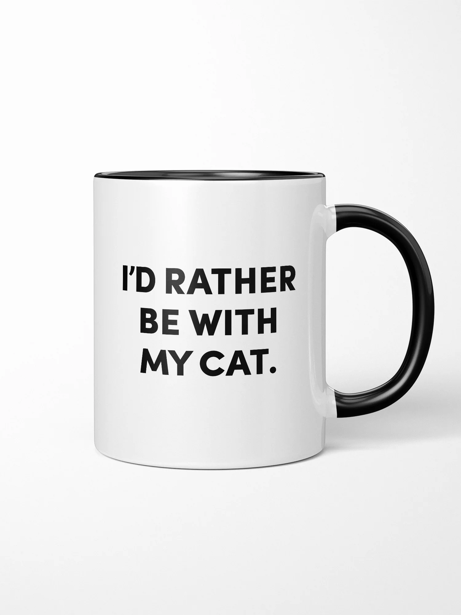 I'd Rather Be With My Cat. Ceramic Mug - Image 2