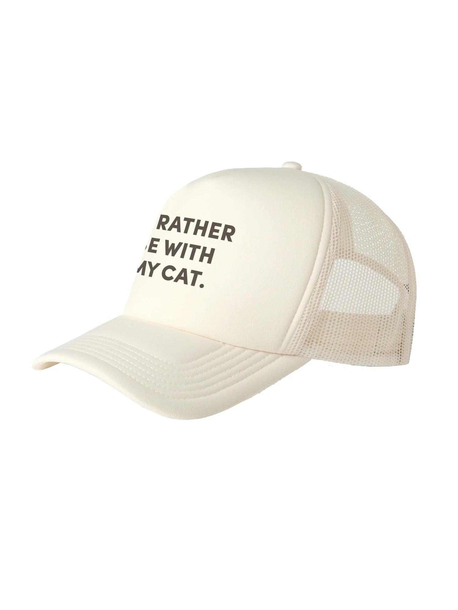 I'd Rather Be With My Cat. Foam Trucker Cap - Image 8