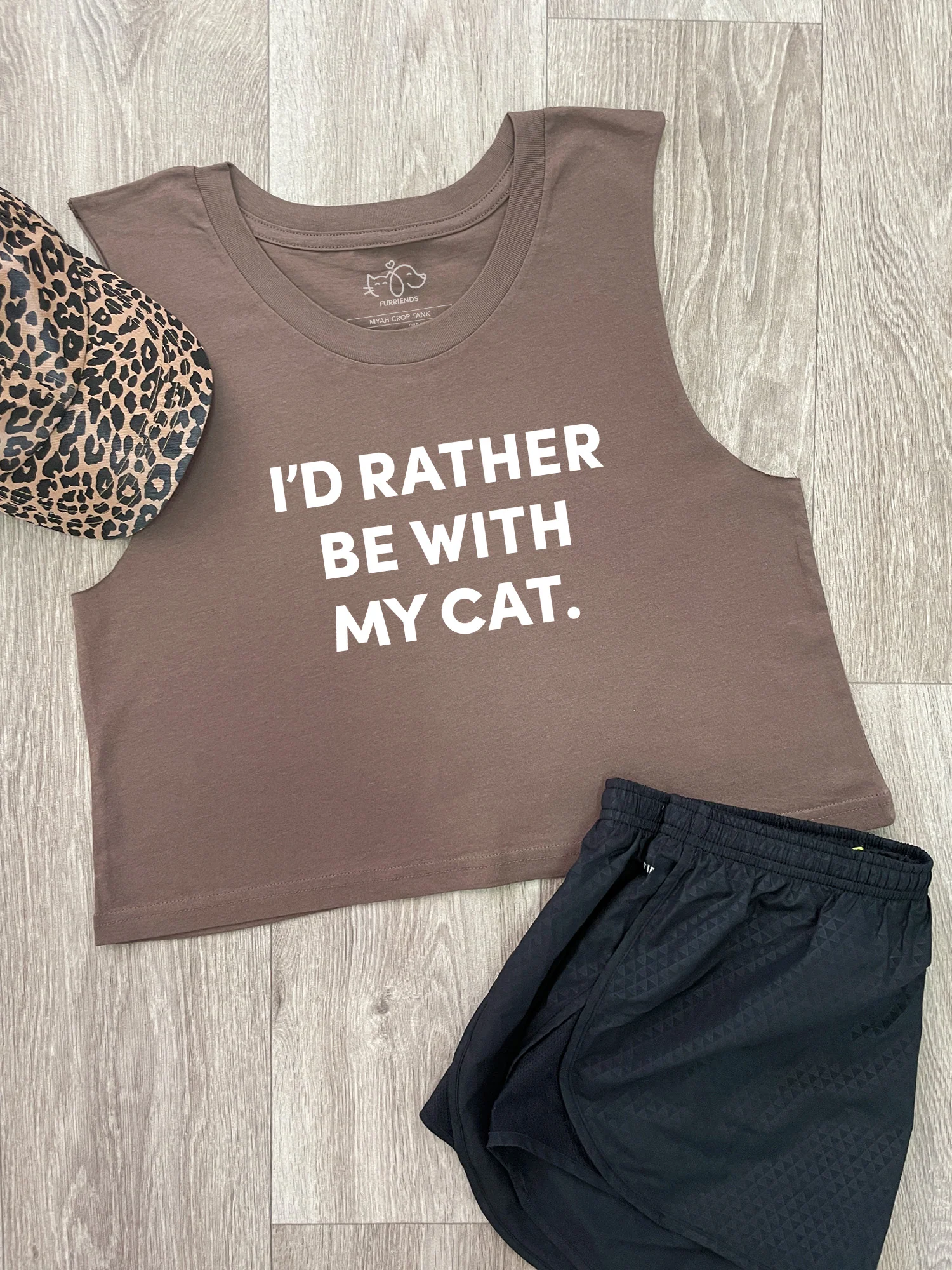 I'd Rather Be With My Cat. Myah Crop Tank - Image 3
