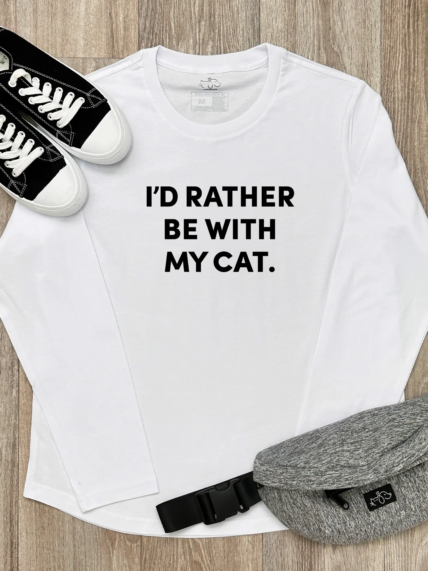 I'd Rather Be With My Cat. Olivia Long Sleeve Tee - Image 2