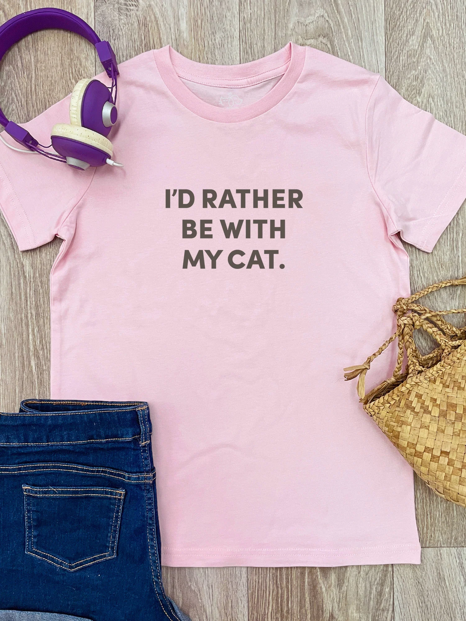 I'd Rather Be With My Cat. Youth Tee - Image 3