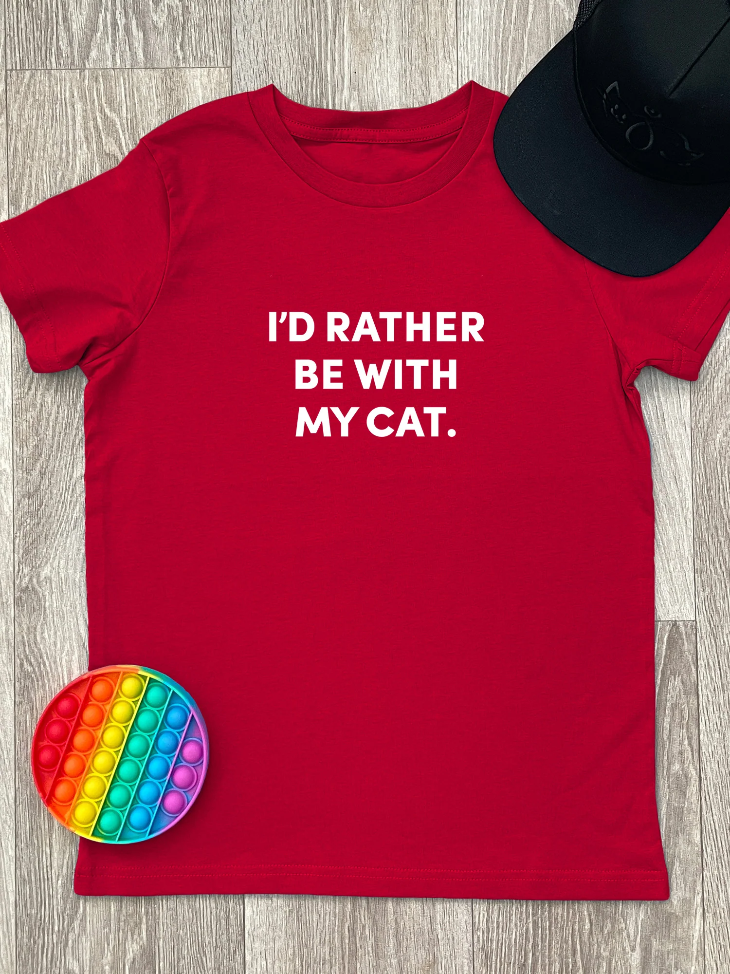 I'd Rather Be With My Cat. Youth Tee - Image 5