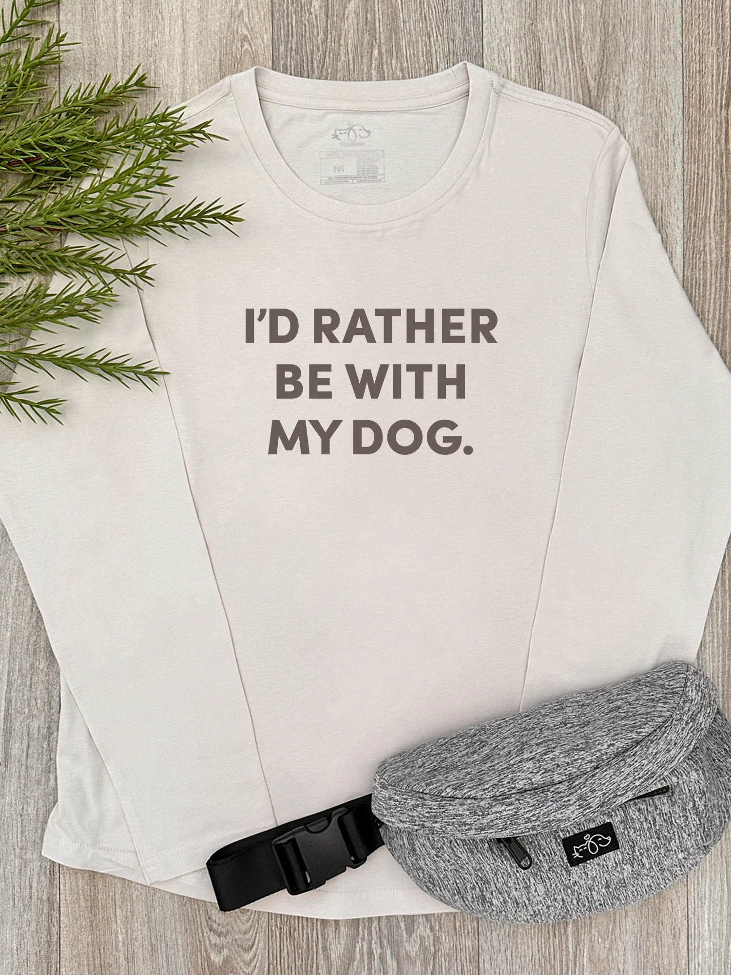 I'd Rather Be With My Dog. Olivia Long Sleeve Tee - Image 3