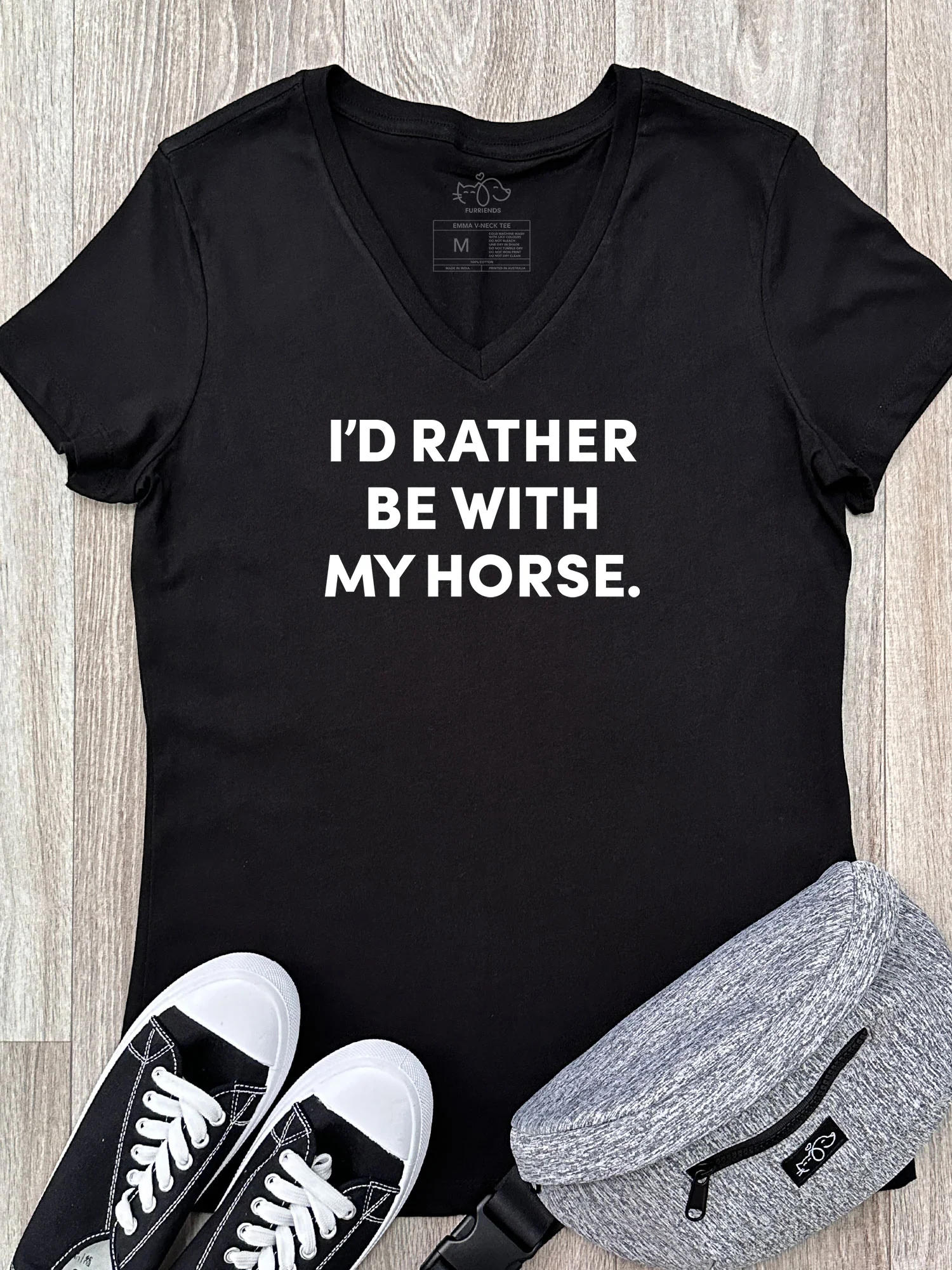 I'd Rather Be With My Horse. Emma V-Neck Tee
