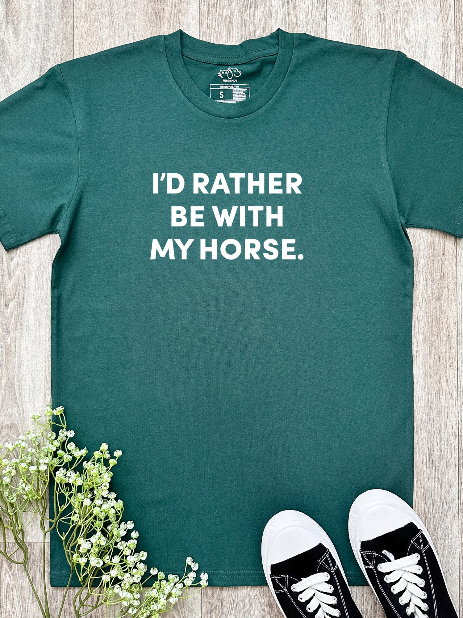 I'd Rather Be With My Horse. Essential Unisex Tee - Image 5