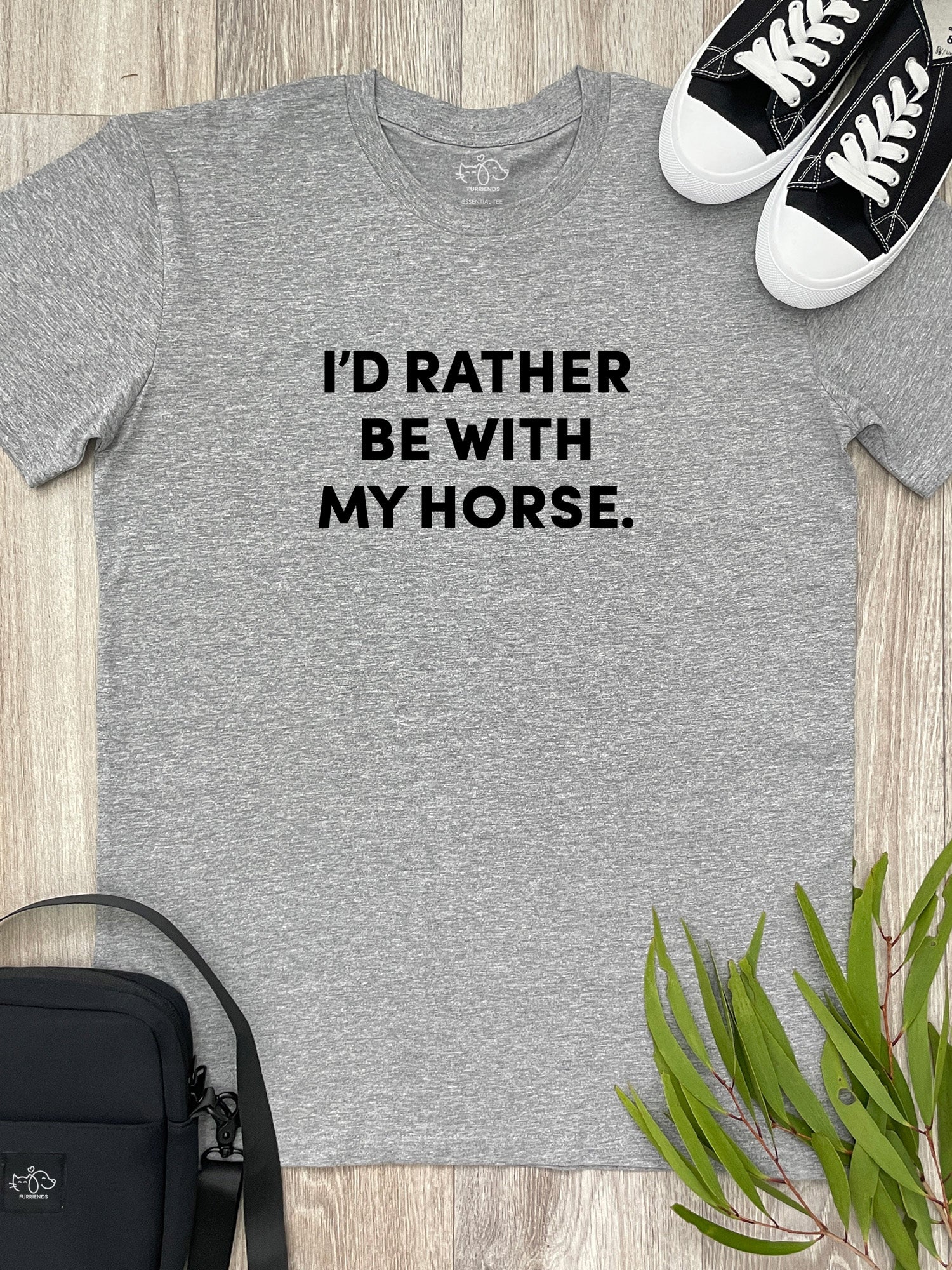 I'd Rather Be With My Horse. Essential Unisex Tee - Image 6