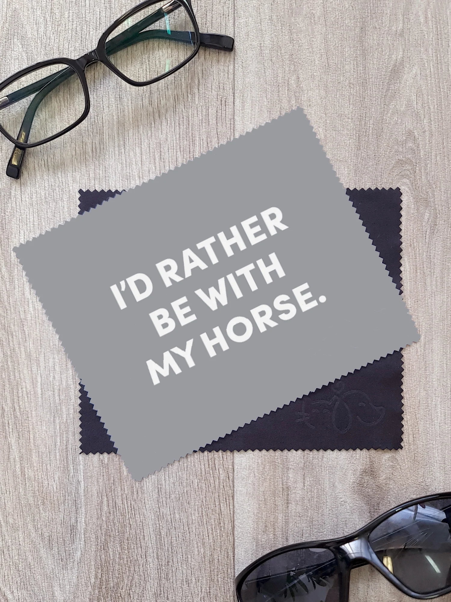 I'd Rather Be With My Horse. Microfibre Suede Glasses Cleaning Cloths (Twinpack) - Image 2