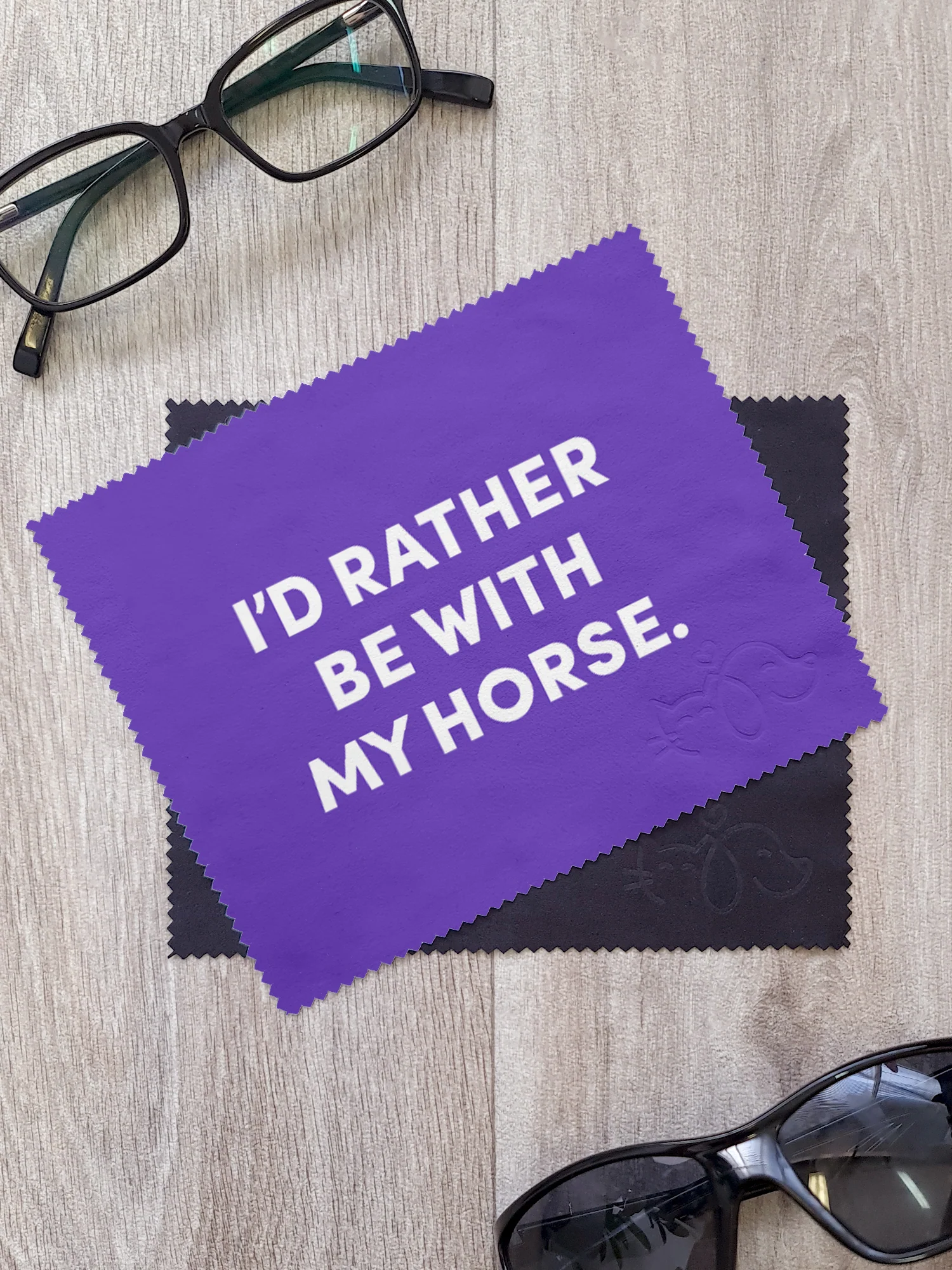 I'd Rather Be With My Horse. Microfibre Suede Glasses Cleaning Cloths (Twinpack) - Image 3