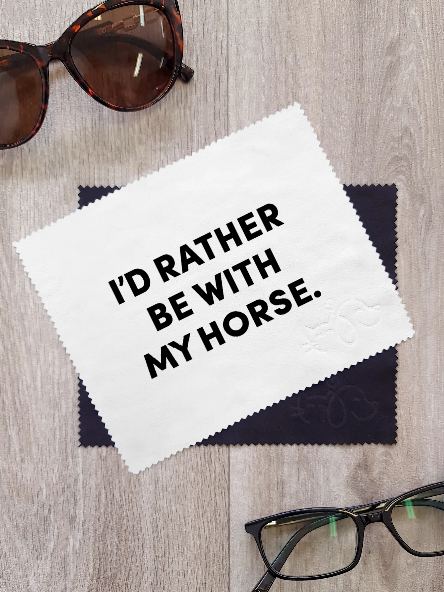 I'd Rather Be With My Horse. Microfibre Suede Glasses Cleaning Cloths (Twinpack) - Image 4