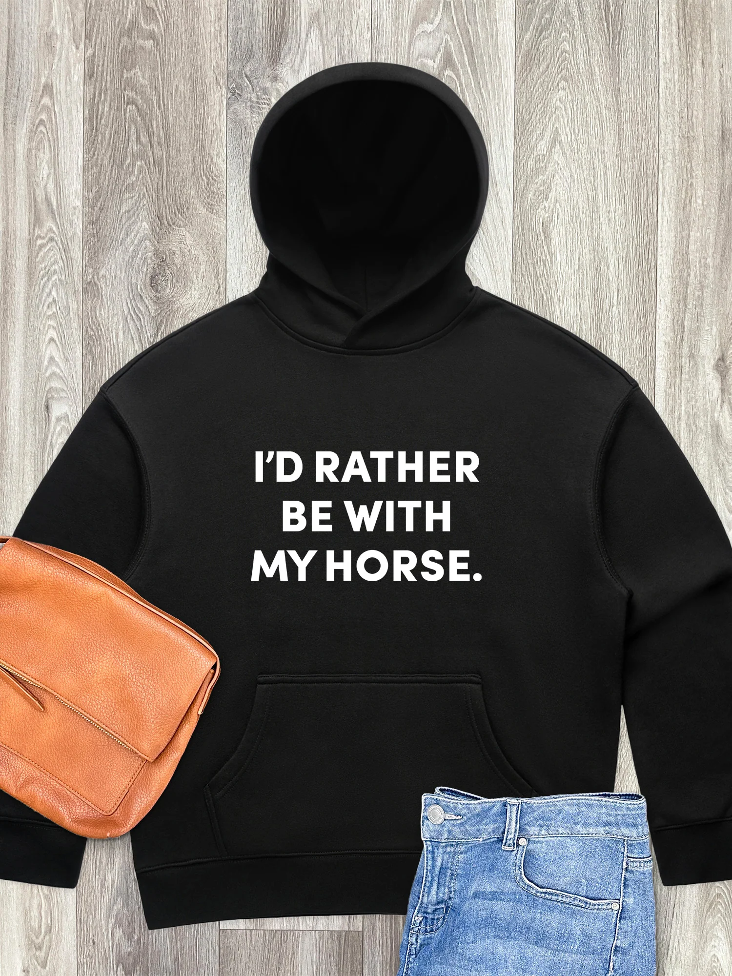 I'd Rather Be With My Horse. Women's Comfort Hood - Image 3