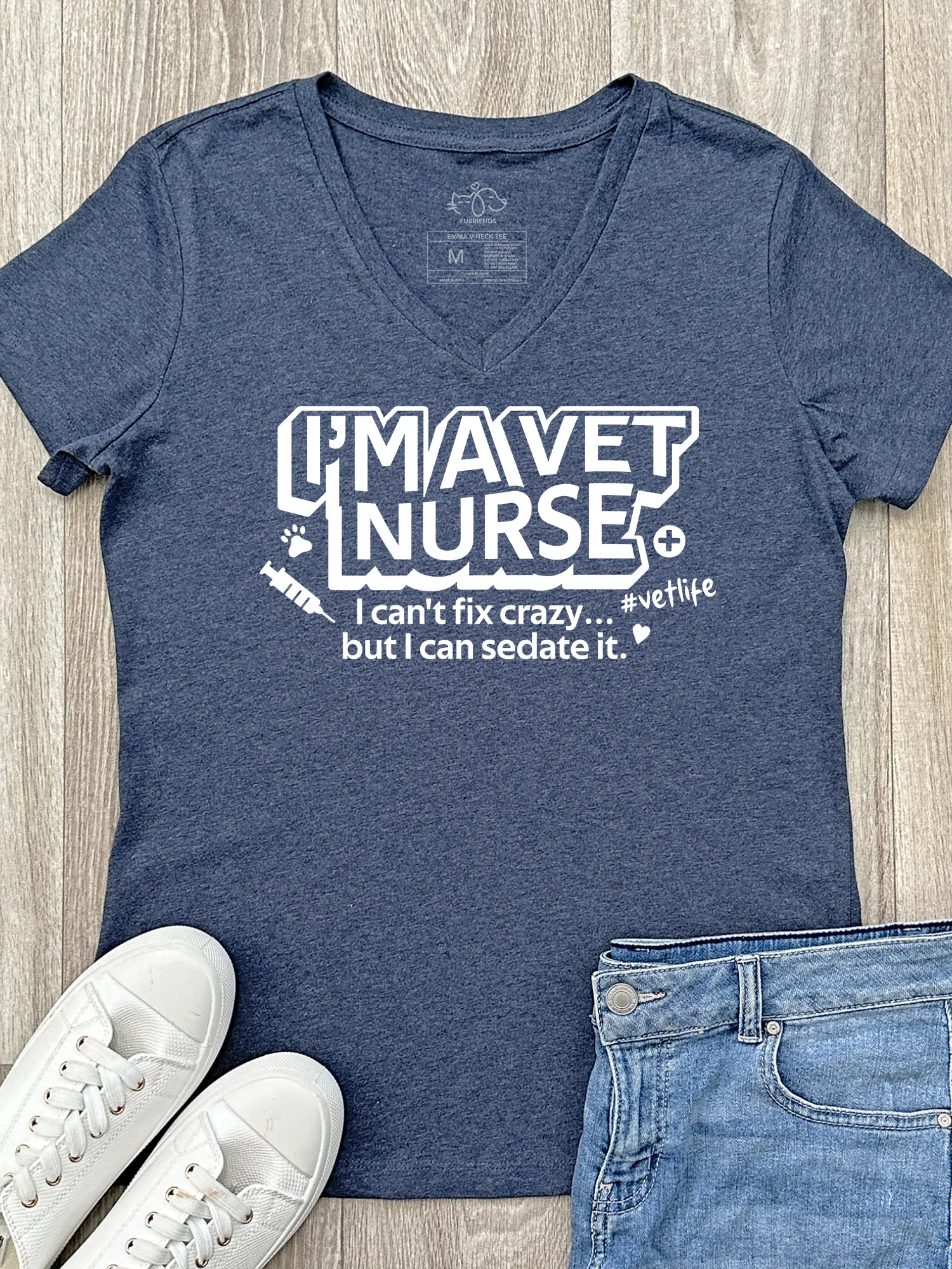 I'm A Vet Nurse Emma V-Neck Tee
