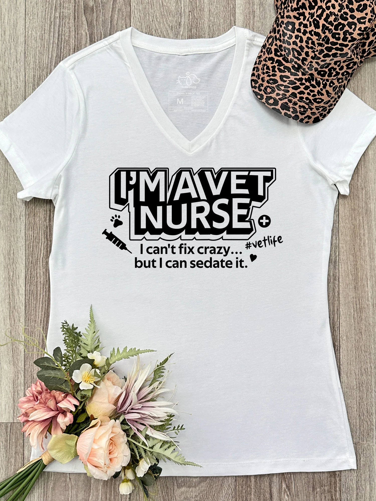 I'm A Vet Nurse Emma V-Neck Tee - Image 4