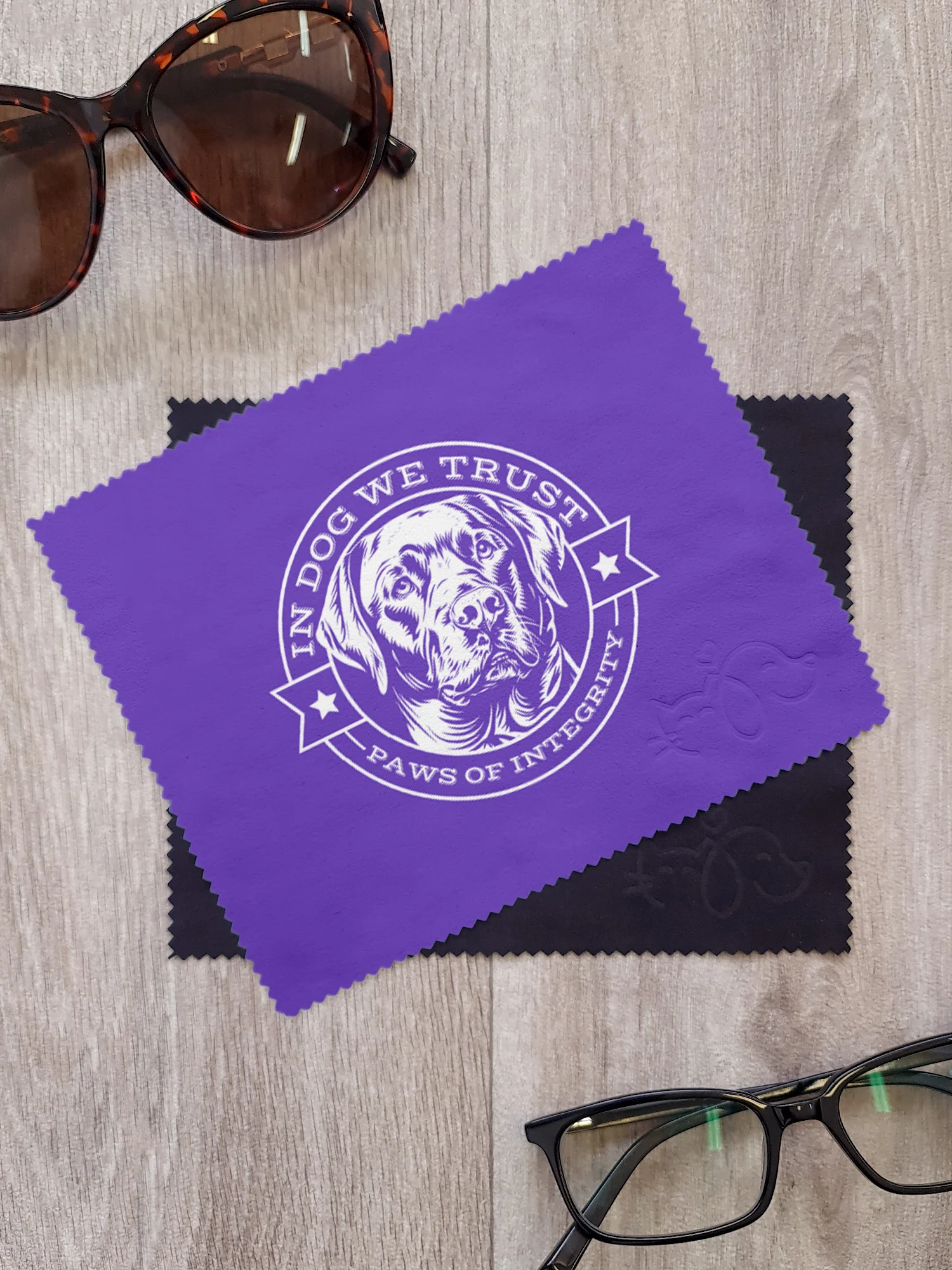 In Dog We Trust Microfibre Suede Glasses Cleaning Cloths (Twinpack) - Image 3
