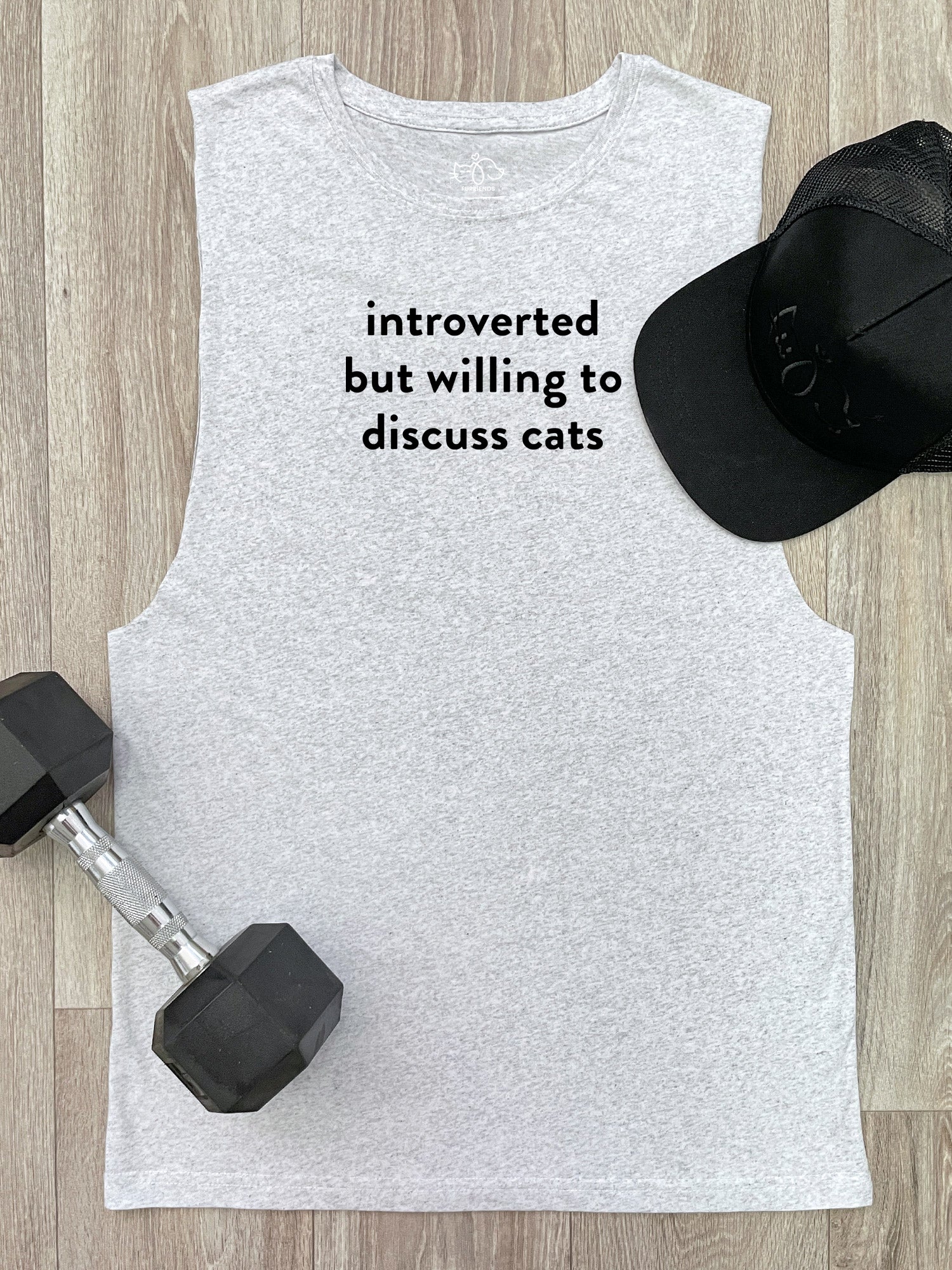 Introverted But Willing To Discuss Cats Axel Drop Armhole Muscle Tank - Image 2