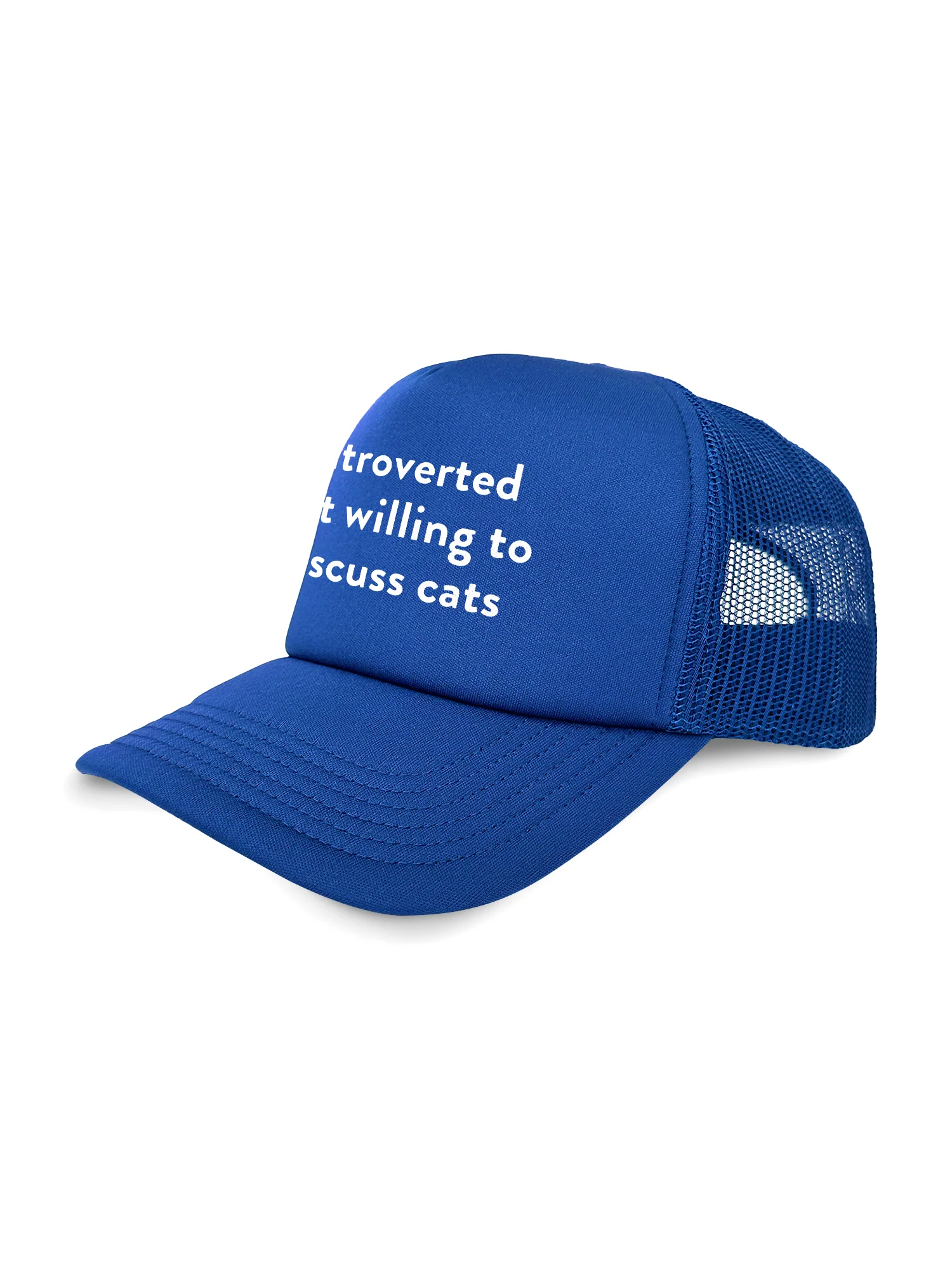 Introverted But Willing To Discuss Cats Foam Trucker Cap - Image 11