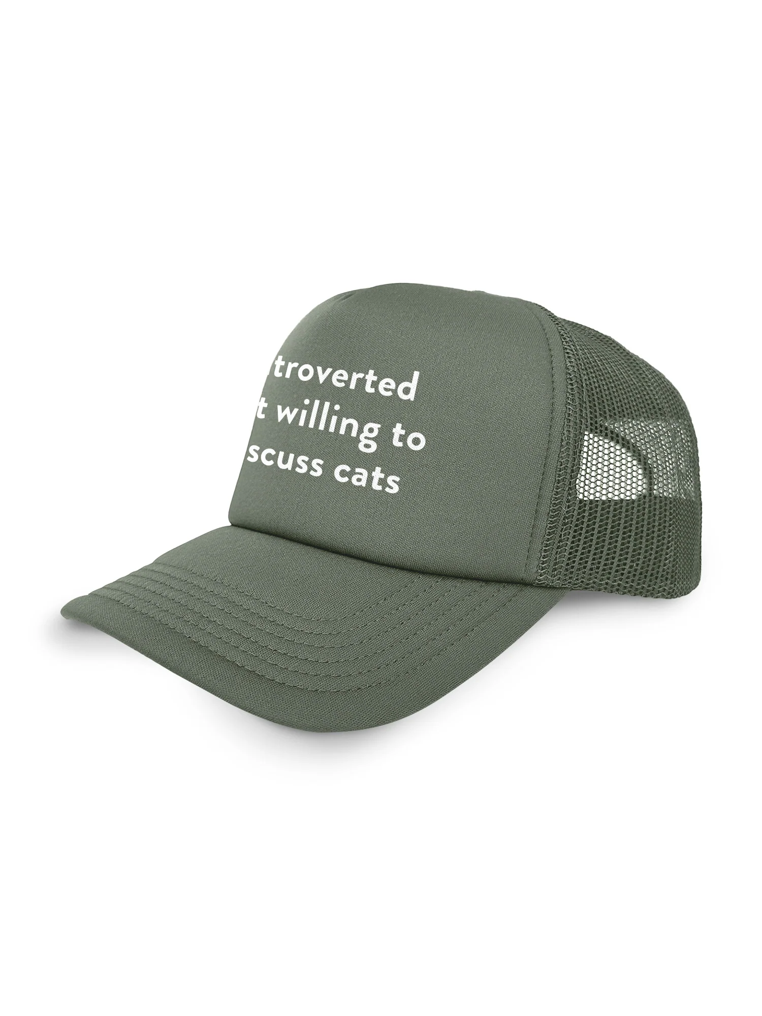 Introverted But Willing To Discuss Cats Foam Trucker Cap - Image 13