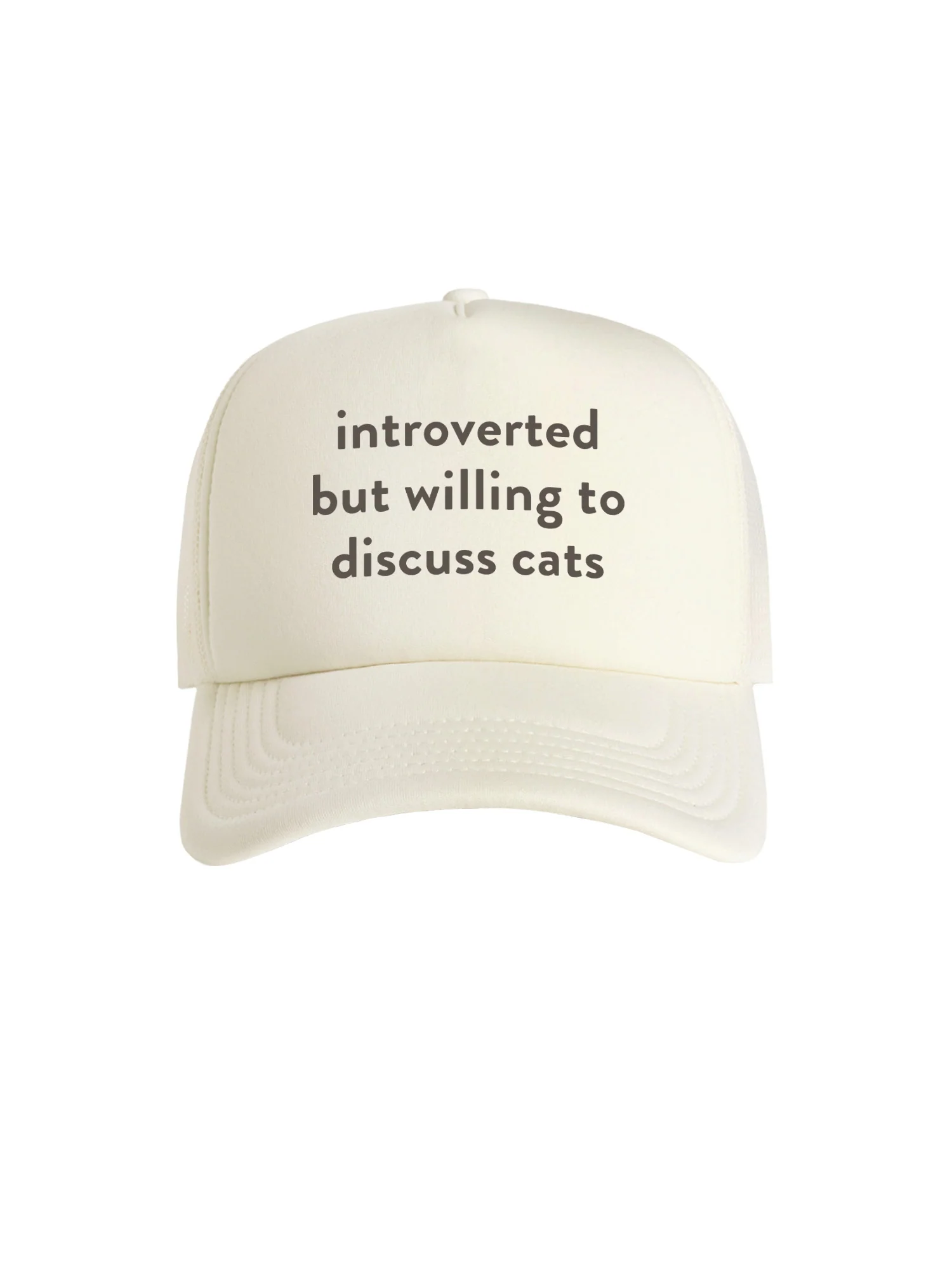 Introverted But Willing To Discuss Cats Foam Trucker Cap - Image 3