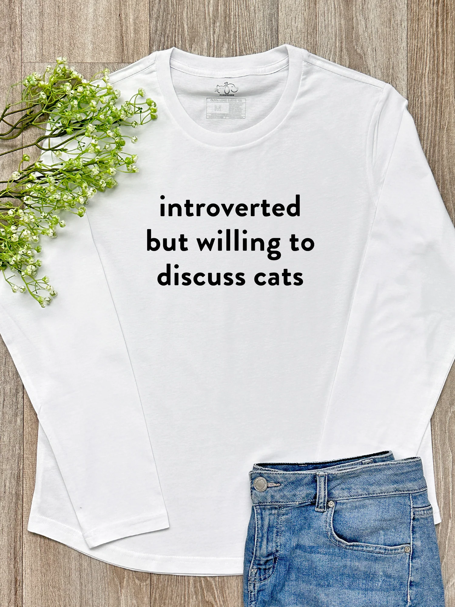 Introverted But Willing To Discuss Cats Olivia Long Sleeve Tee - Image 2