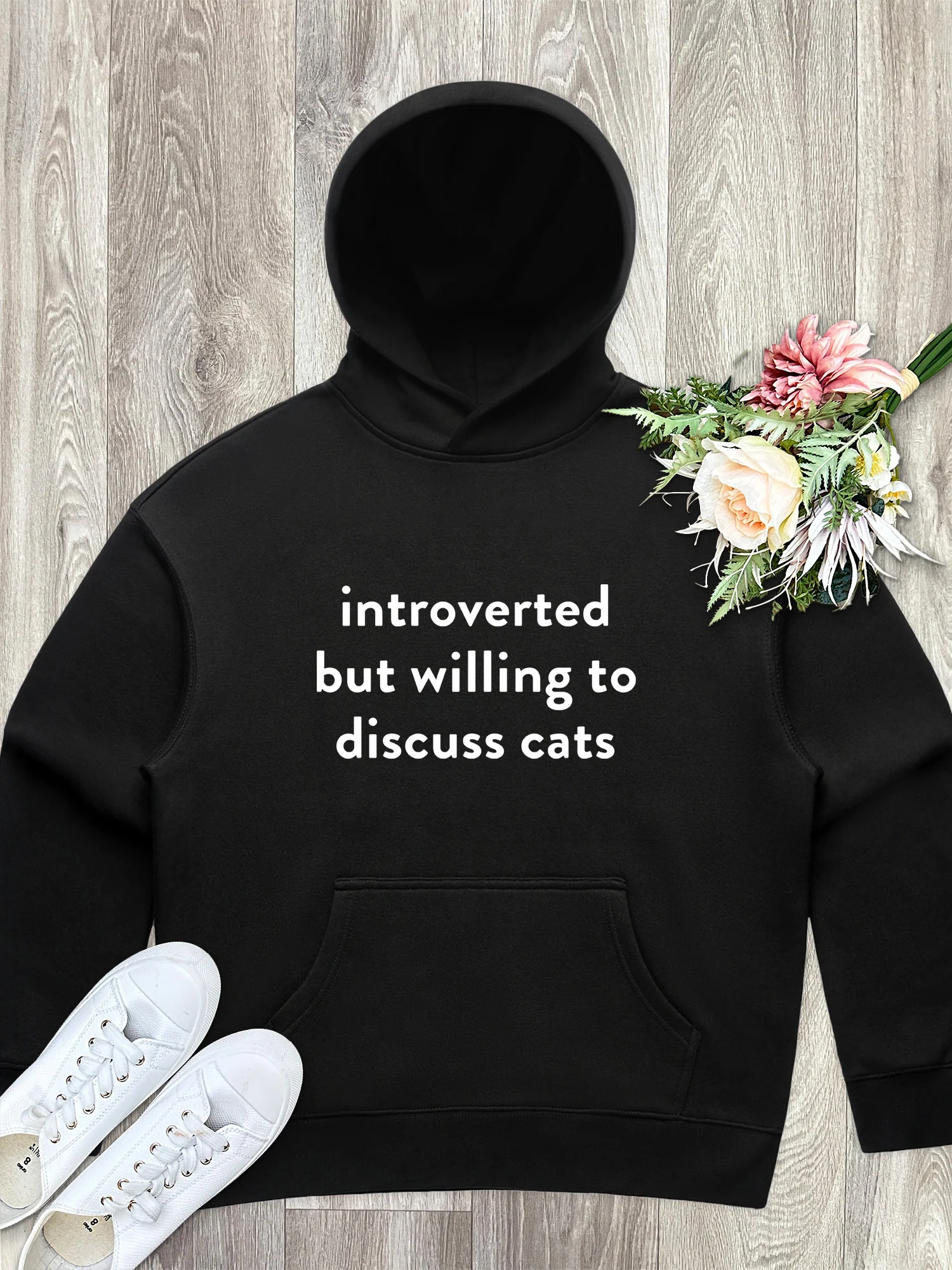 Introverted But Willing To Discuss Cats Women's Comfort Hood - Image 3