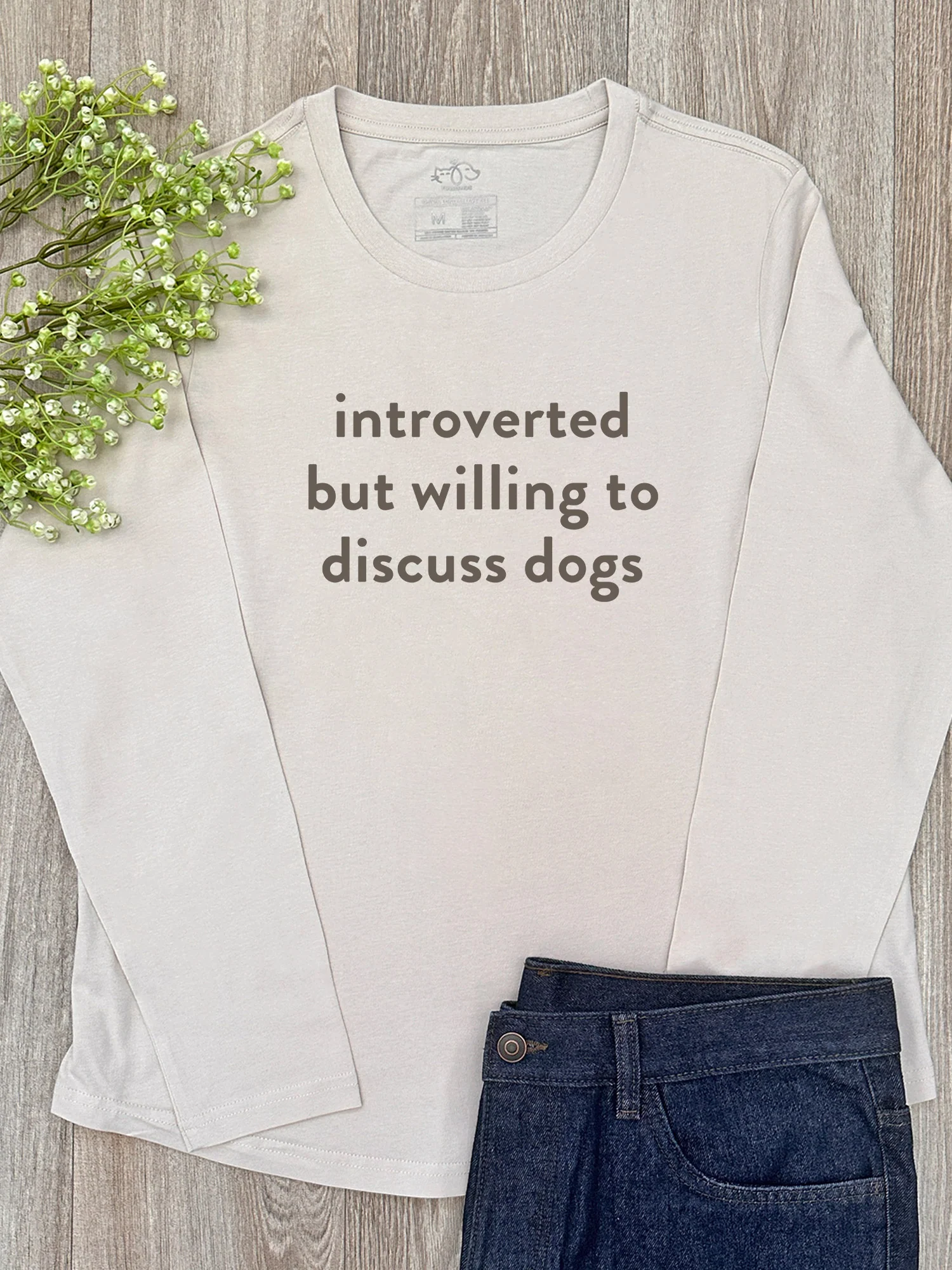 Introverted But Willing To Discuss Dogs Olivia Long Sleeve Tee - Image 3