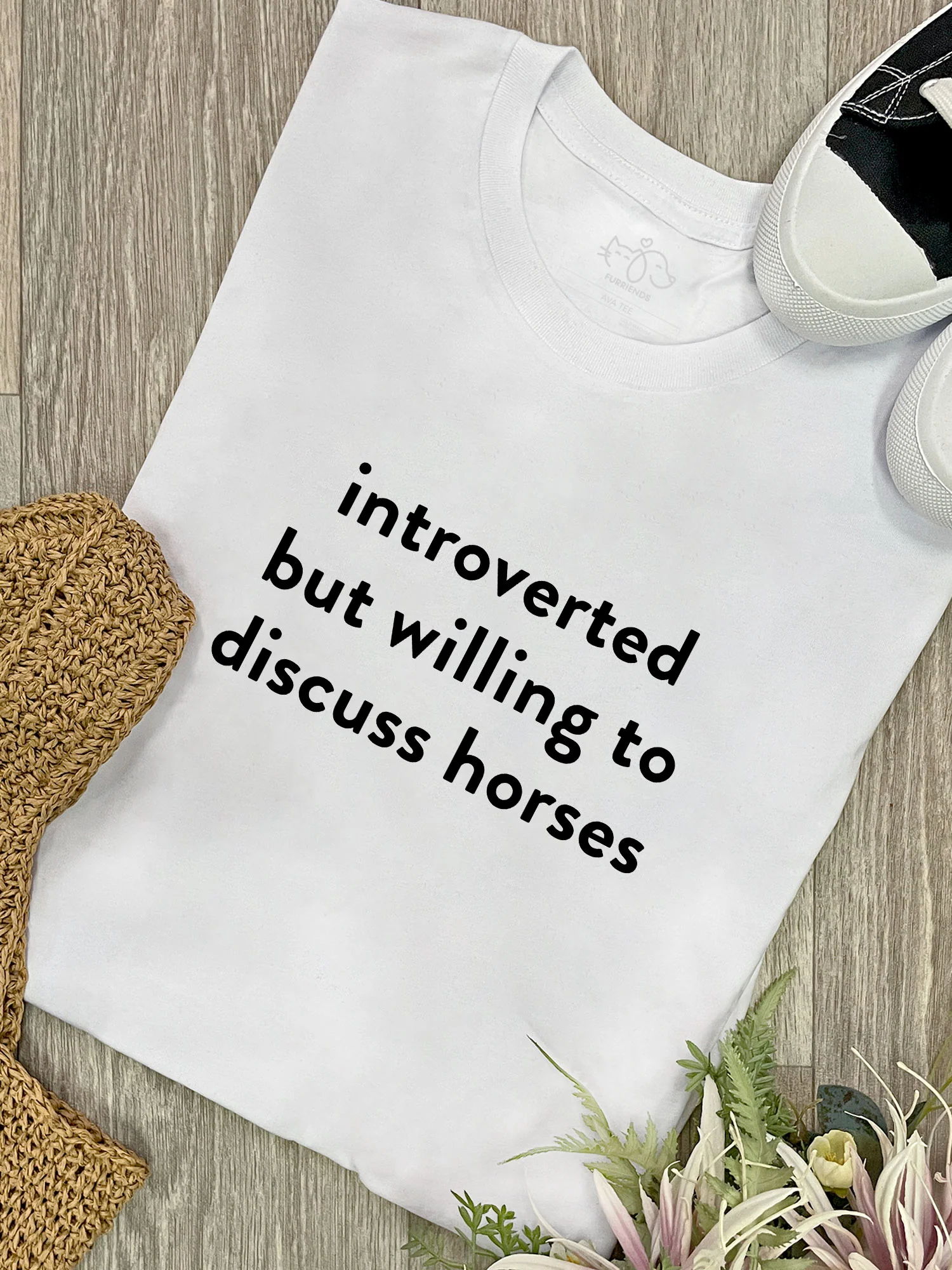 Introverted But Willing To Discuss Horses Ava Women's Regular Fit Tee - Image 4