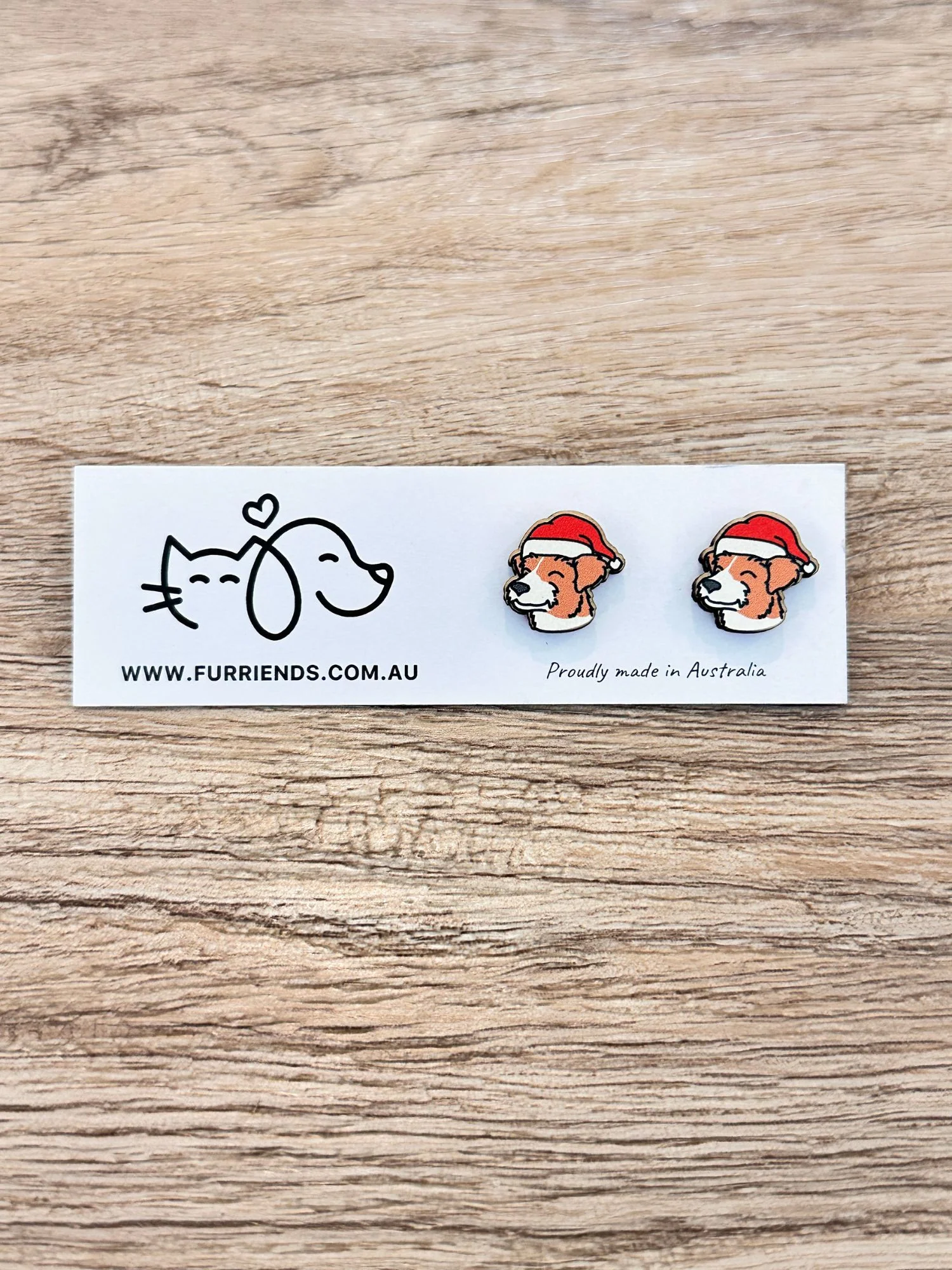 Jack Russell Terrier (Rough Coat) Christmas Edition ColourPop Stud Earrings - Image 2