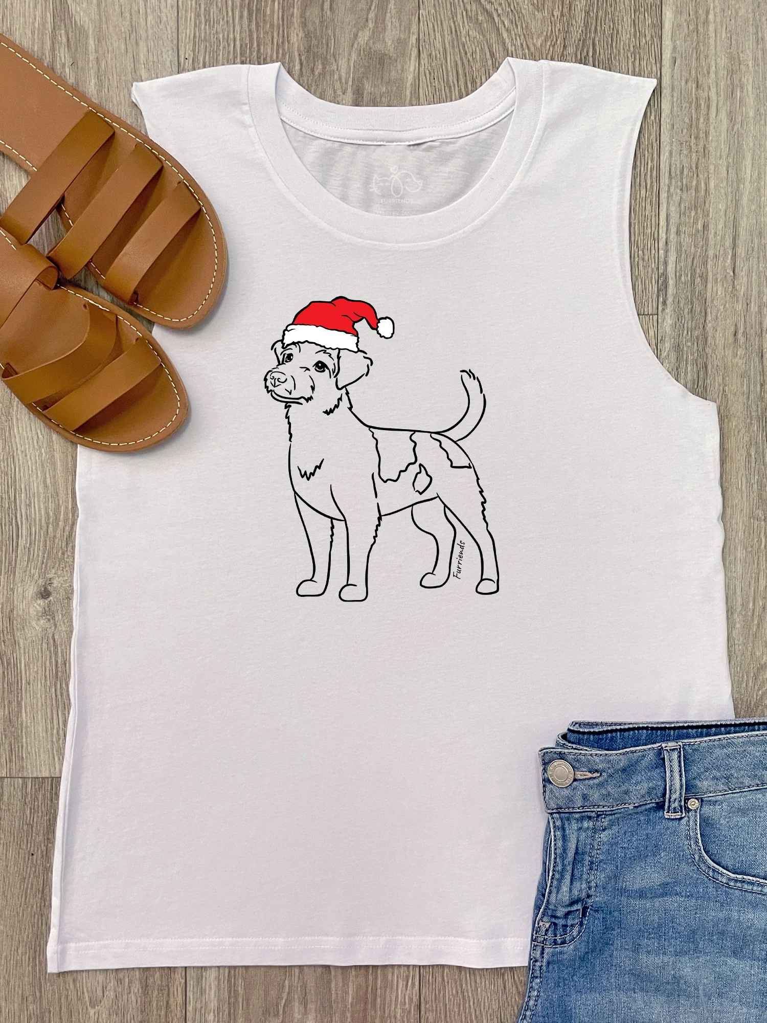 Jack Russell Terrier (Rough Coat) Christmas Edition Marley Tank - Image 4