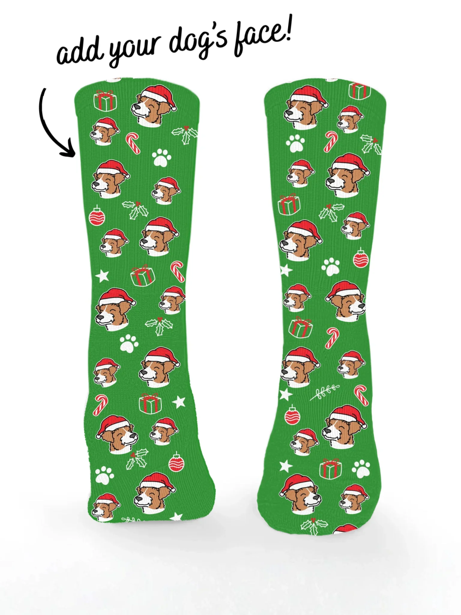 Jack Russell Terrier (Rough Coat) ColourPop Christmas Edition Customisable Socks