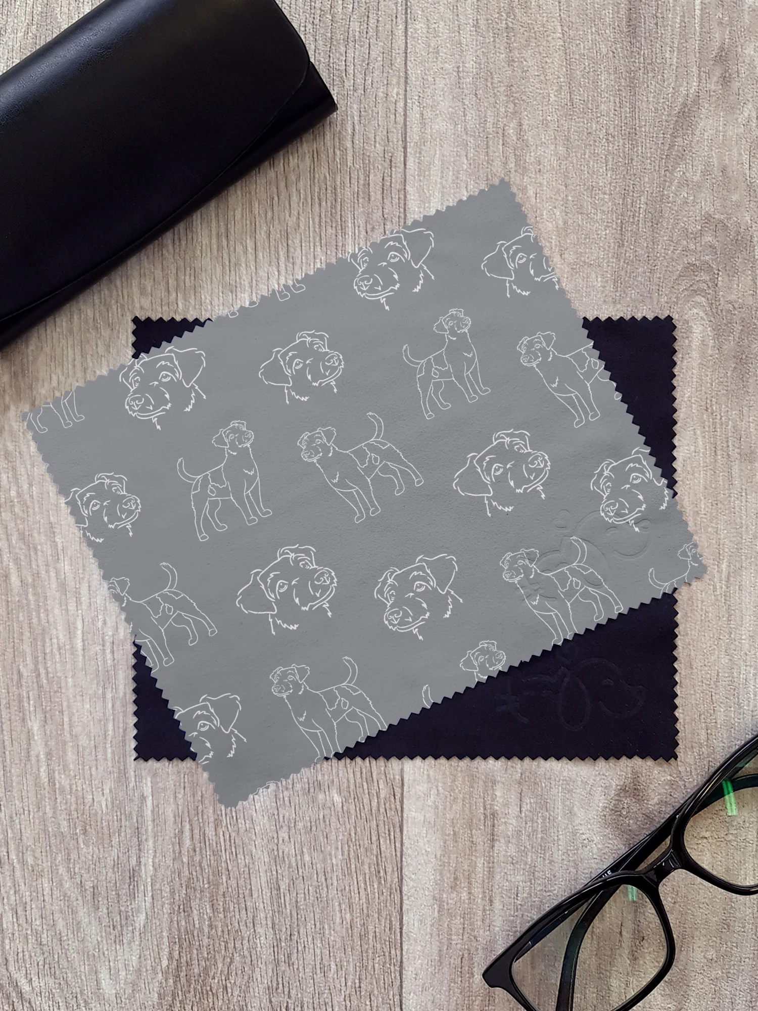 Jack Russell Terrier (Rough Coat) Microfibre Suede Glasses Cleaning Cloths (Twinpack) - Image 3