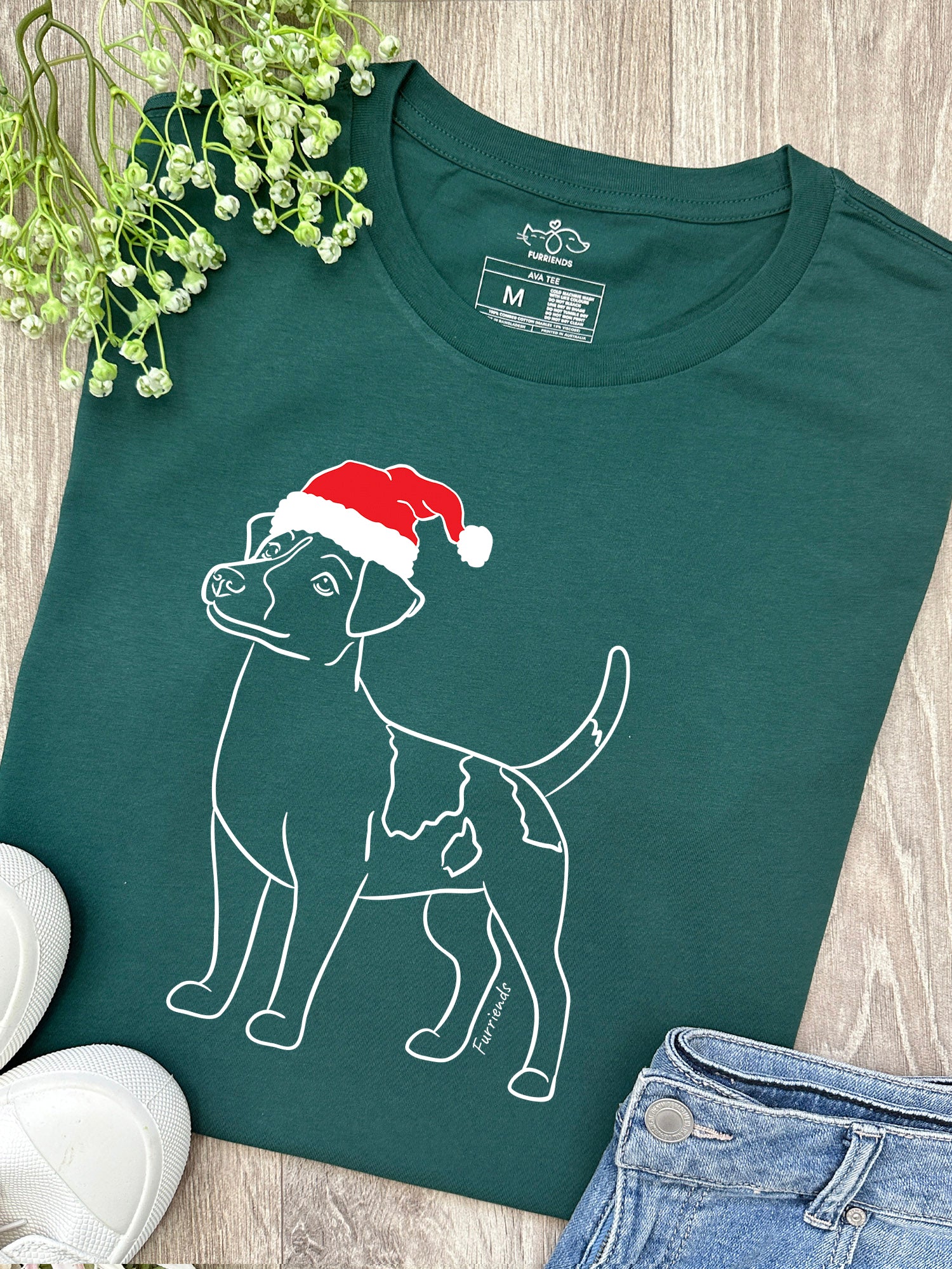 Jack Russell Terrier (Smooth Coat) Christmas Edition Ava Women's Regular Fit Tee - Image 3
