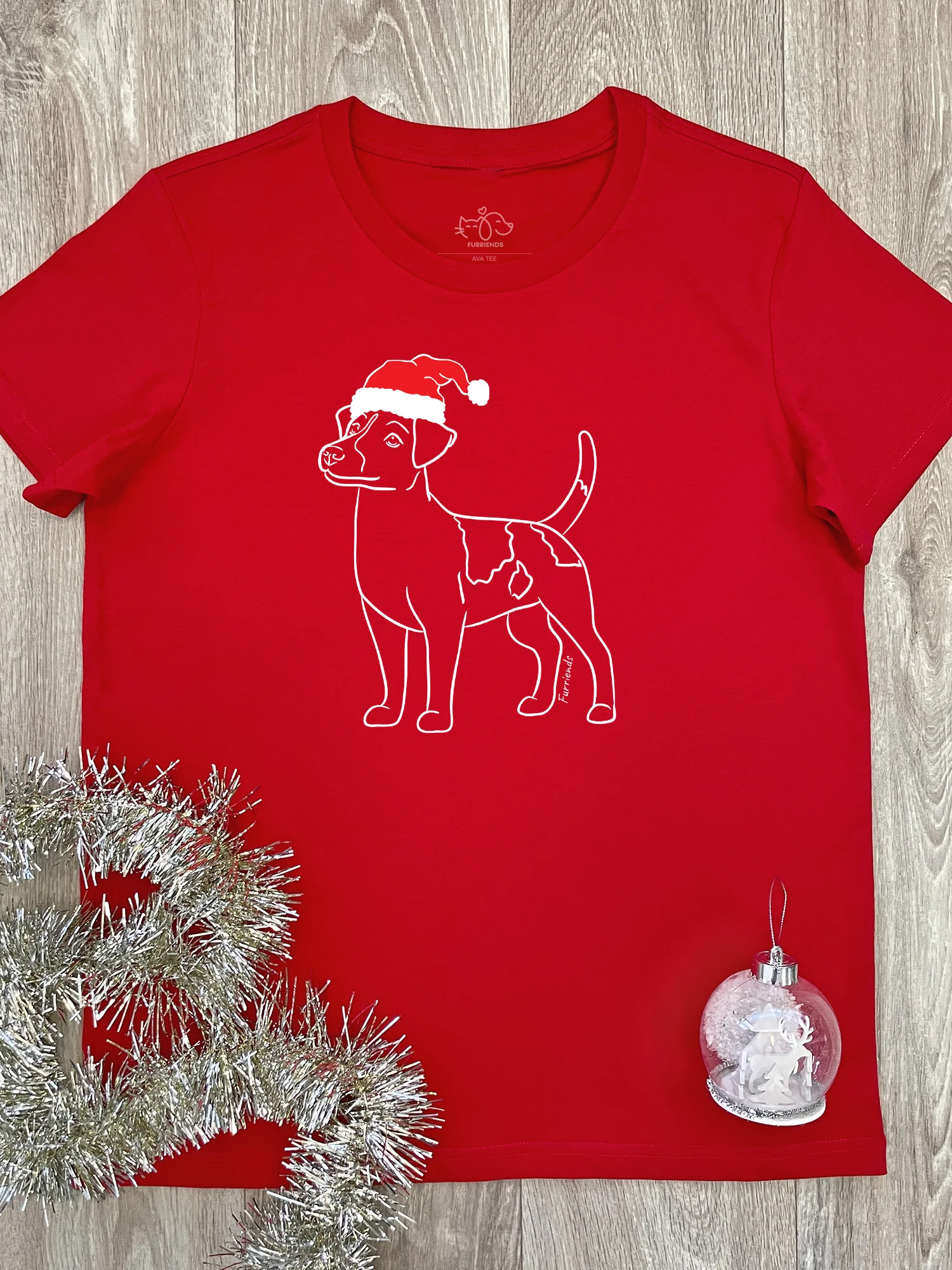 Jack Russell Terrier (Smooth Coat) Christmas Edition Ava Women's Regular Fit Tee - Image 4