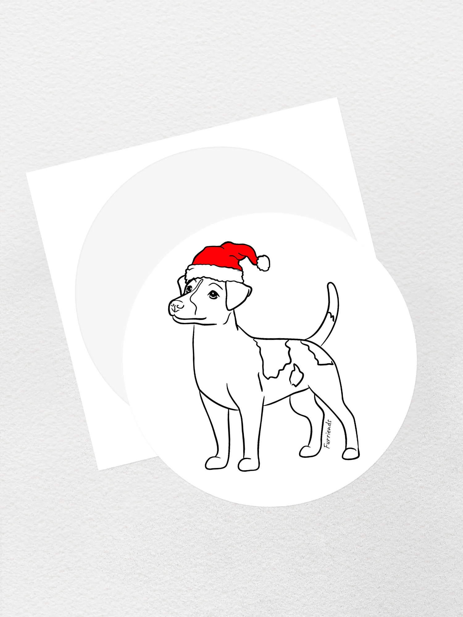 Jack Russell Terrier (Smooth Coat) Christmas Edition Sticker - Image 2