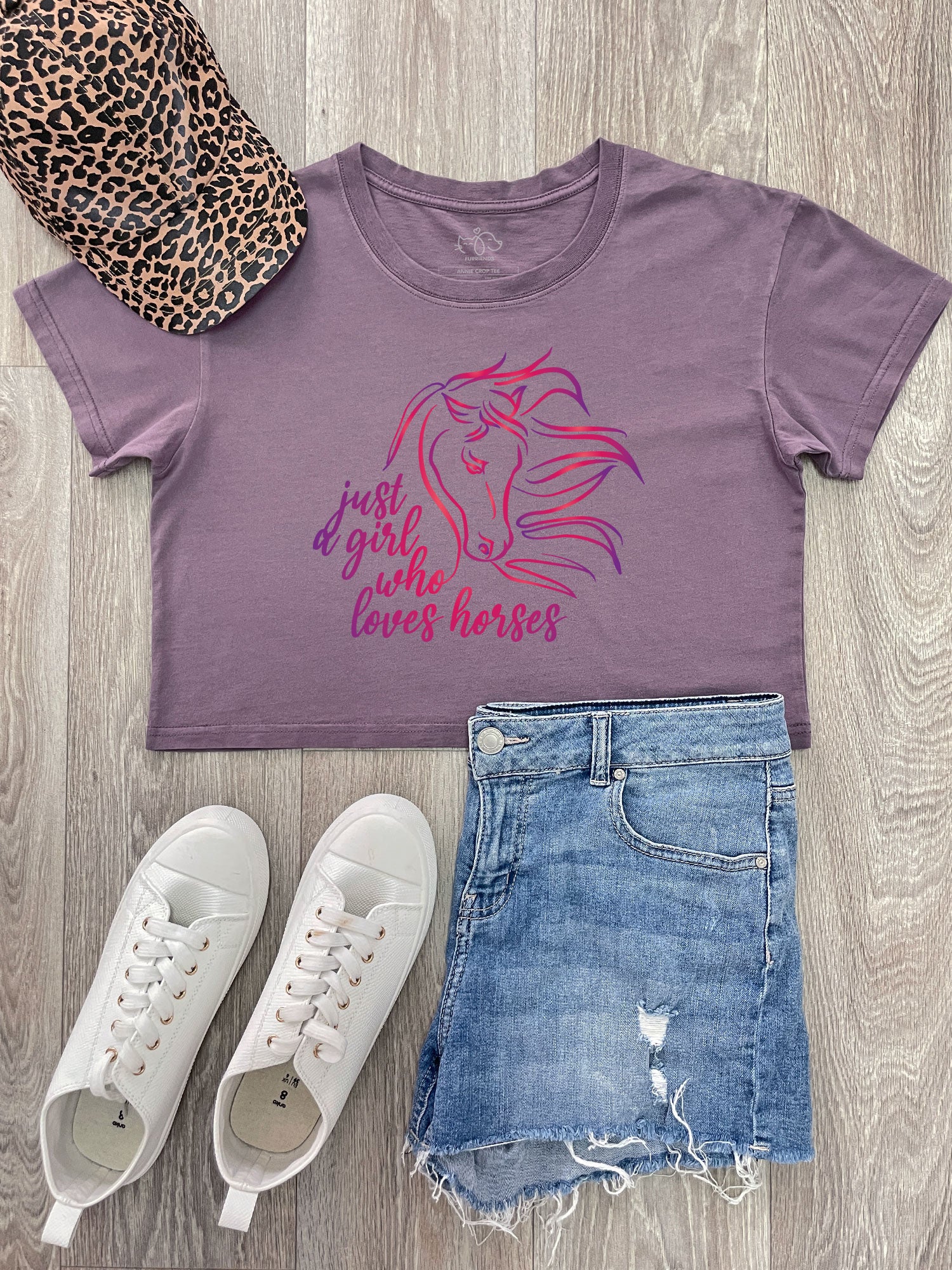 Just A Girl Who Loves Horses Annie Crop Tee - Image 3