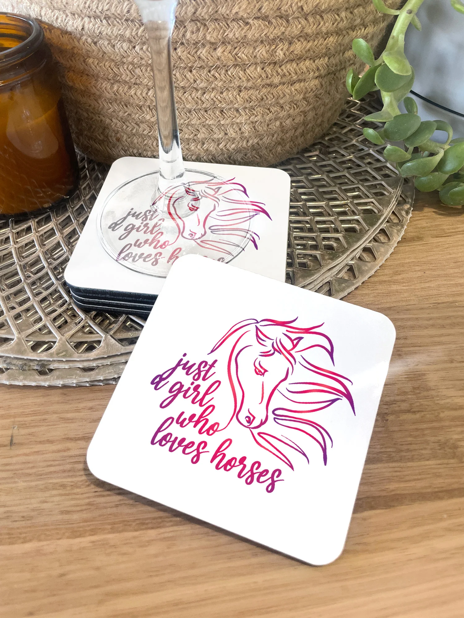 Just A Girl Who Loves Horses Coaster - Image 3