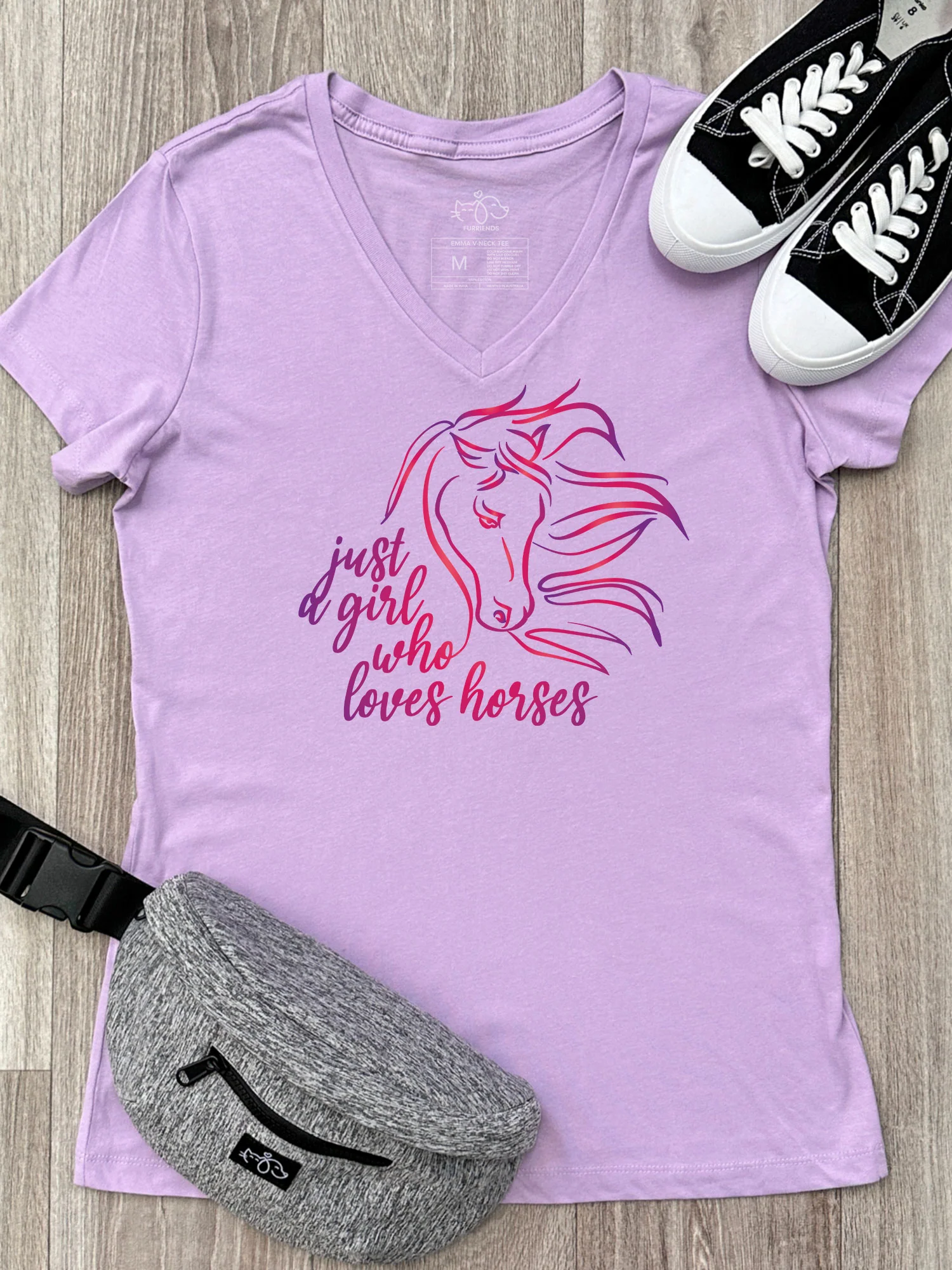 Just A Girl Who Loves Horses Emma V-Neck Tee - Image 2
