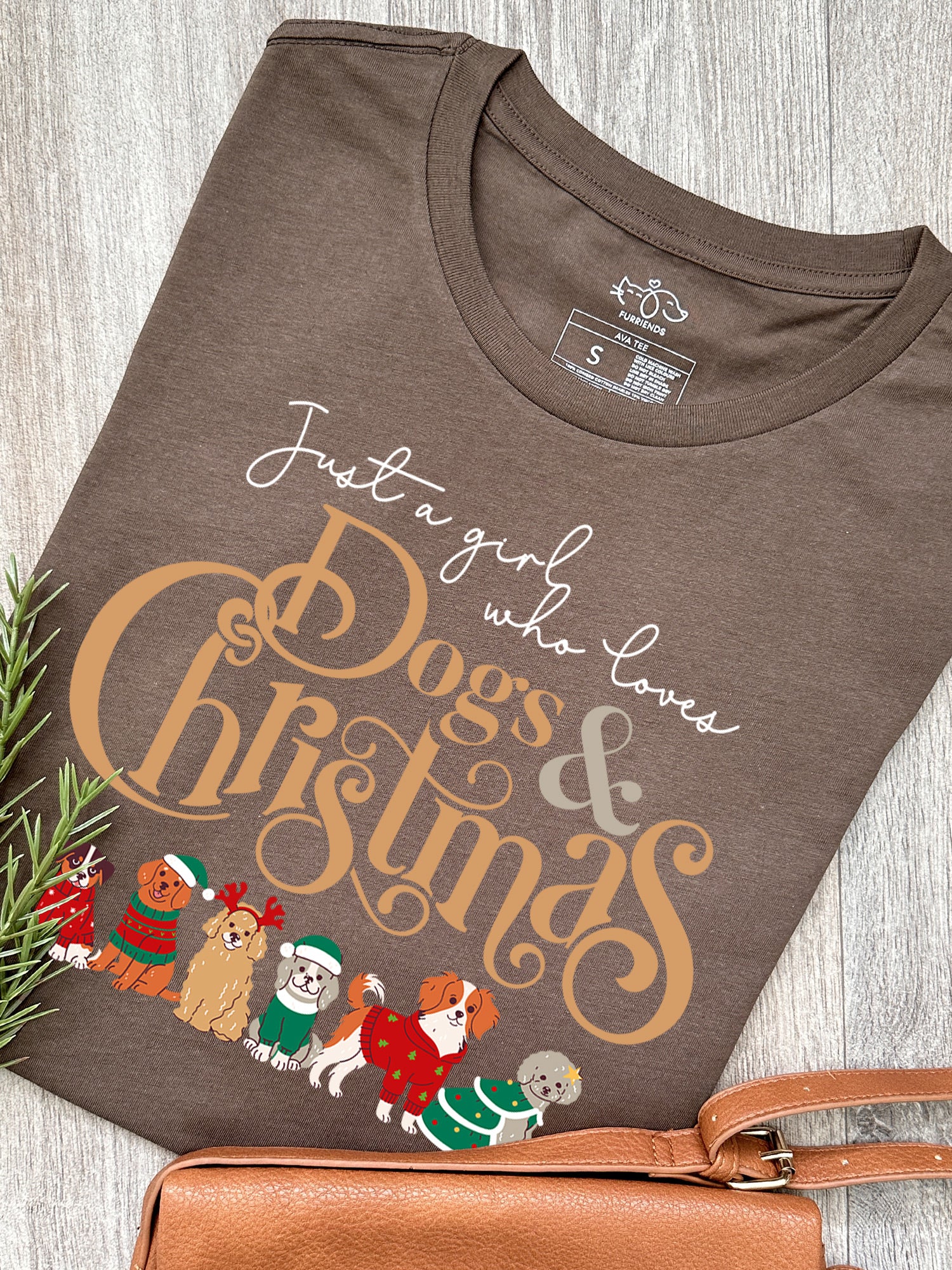 Just A Girl Who Loves Dogs & Christmas Ava Women's Regular Fit Tee - Image 2