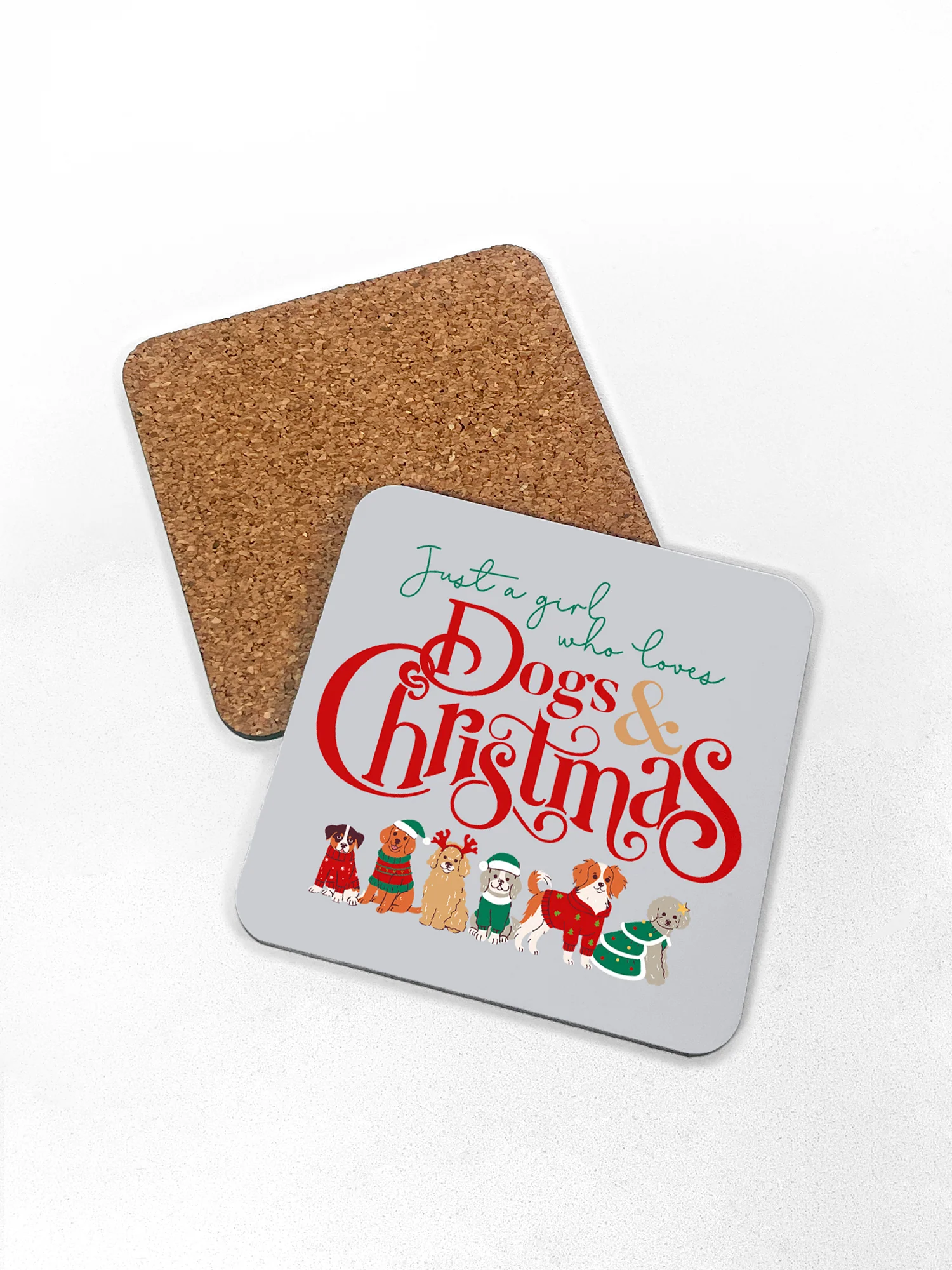 Just A Girl Who Loves Dogs & Christmas Coaster - Image 4