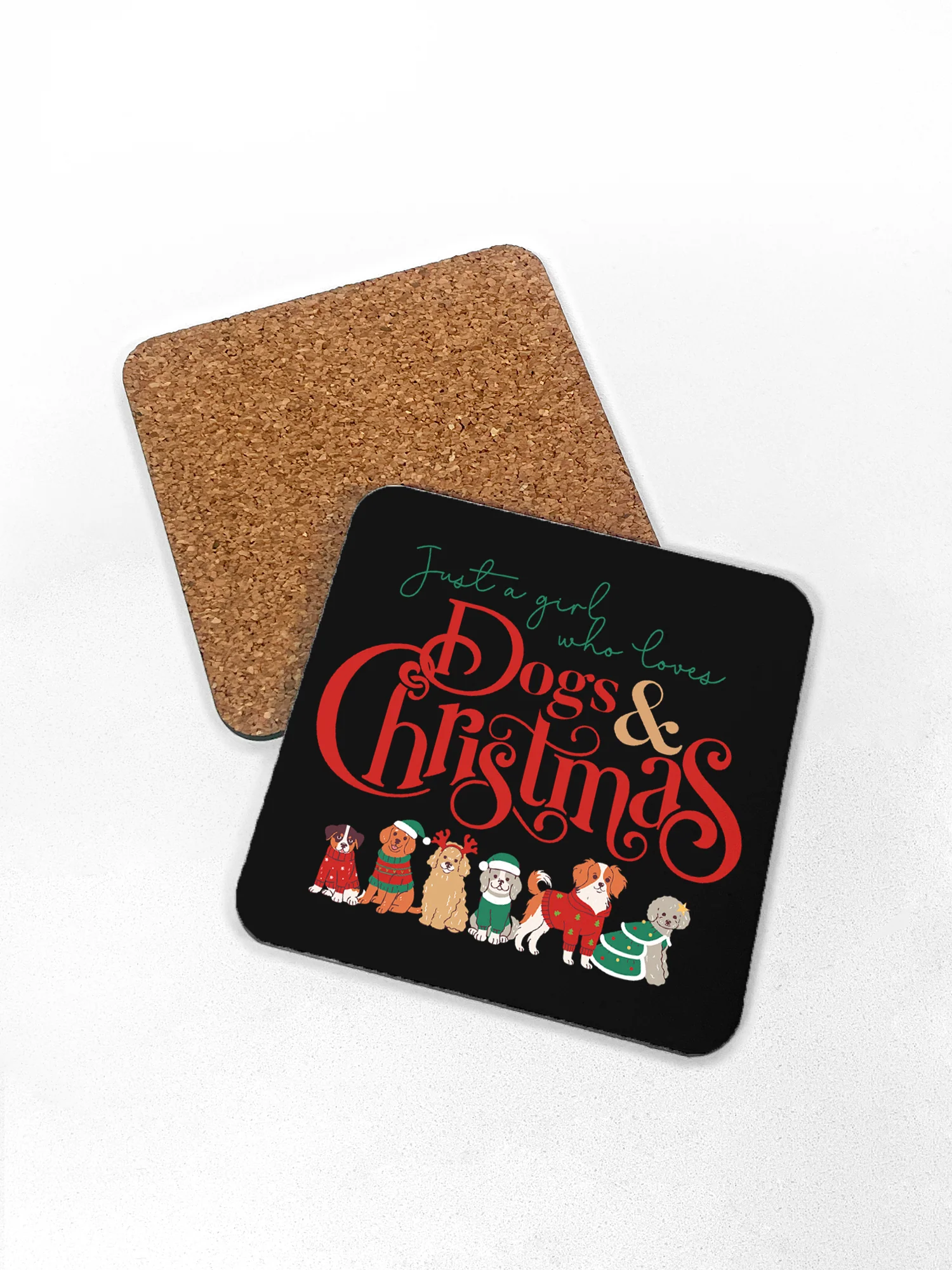 Just A Girl Who Loves Dogs & Christmas Coaster - Image 5