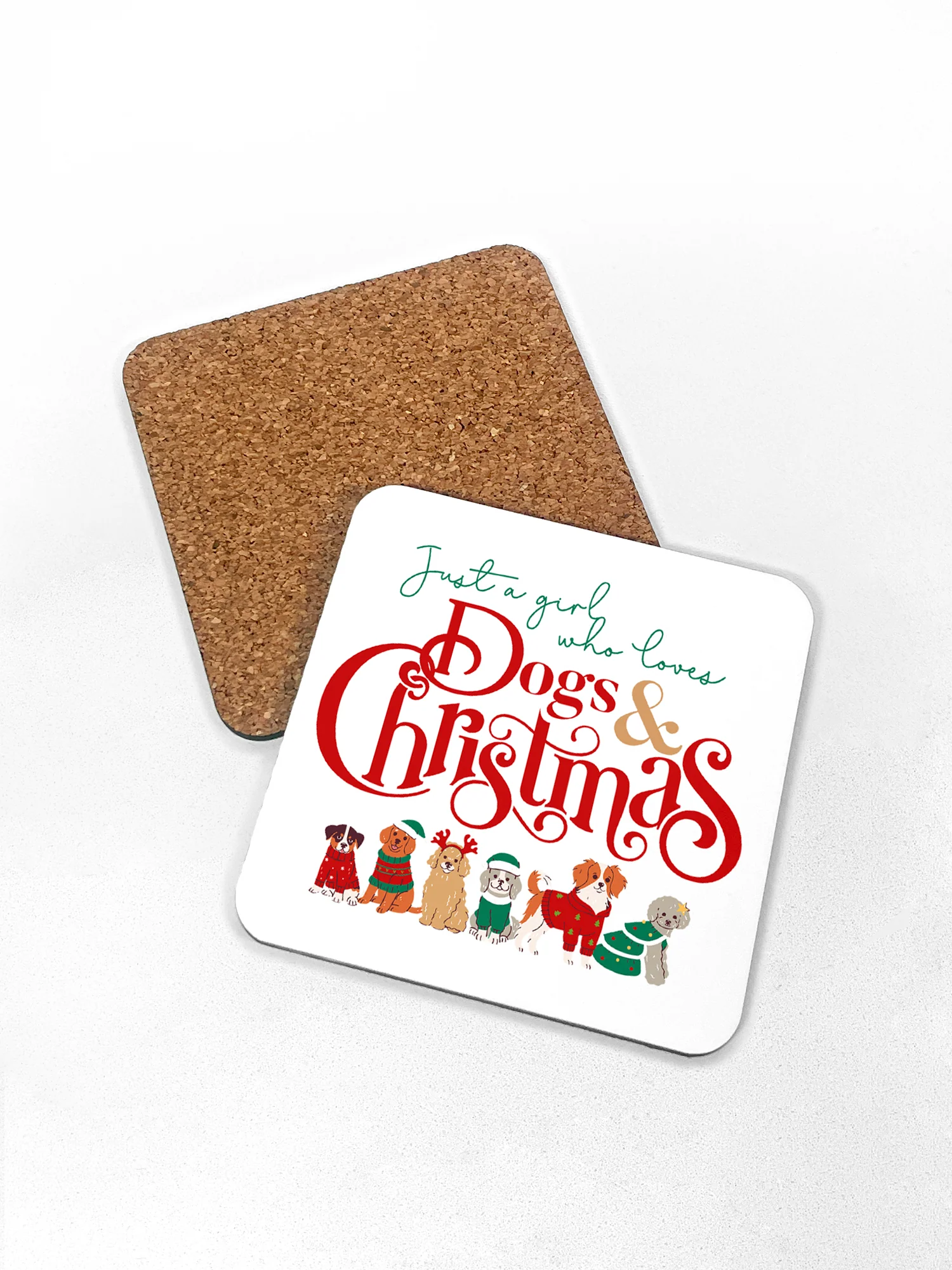 Just A Girl Who Loves Dogs & Christmas Coaster - Image 6