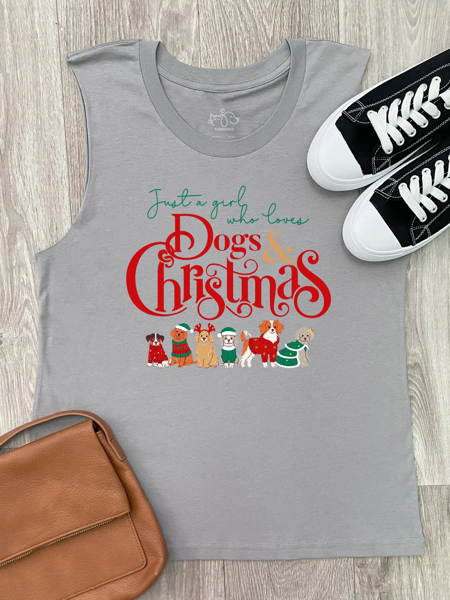 Just A Girl Who Loves Dogs & Christmas Marley Tank - Image 4