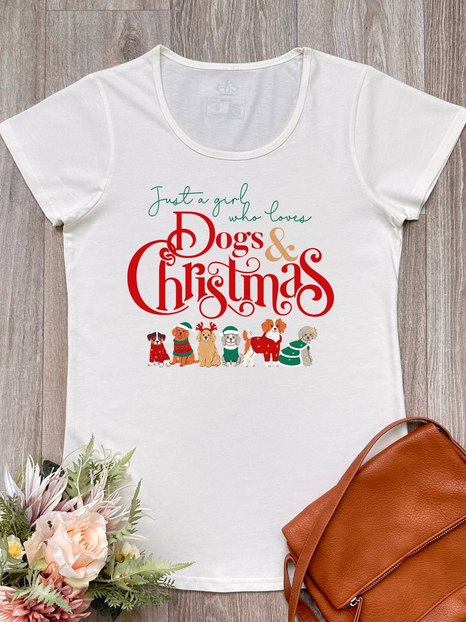 Just A Girl Who Loves Dogs & Christmas Remi Women's Tee - Image 2