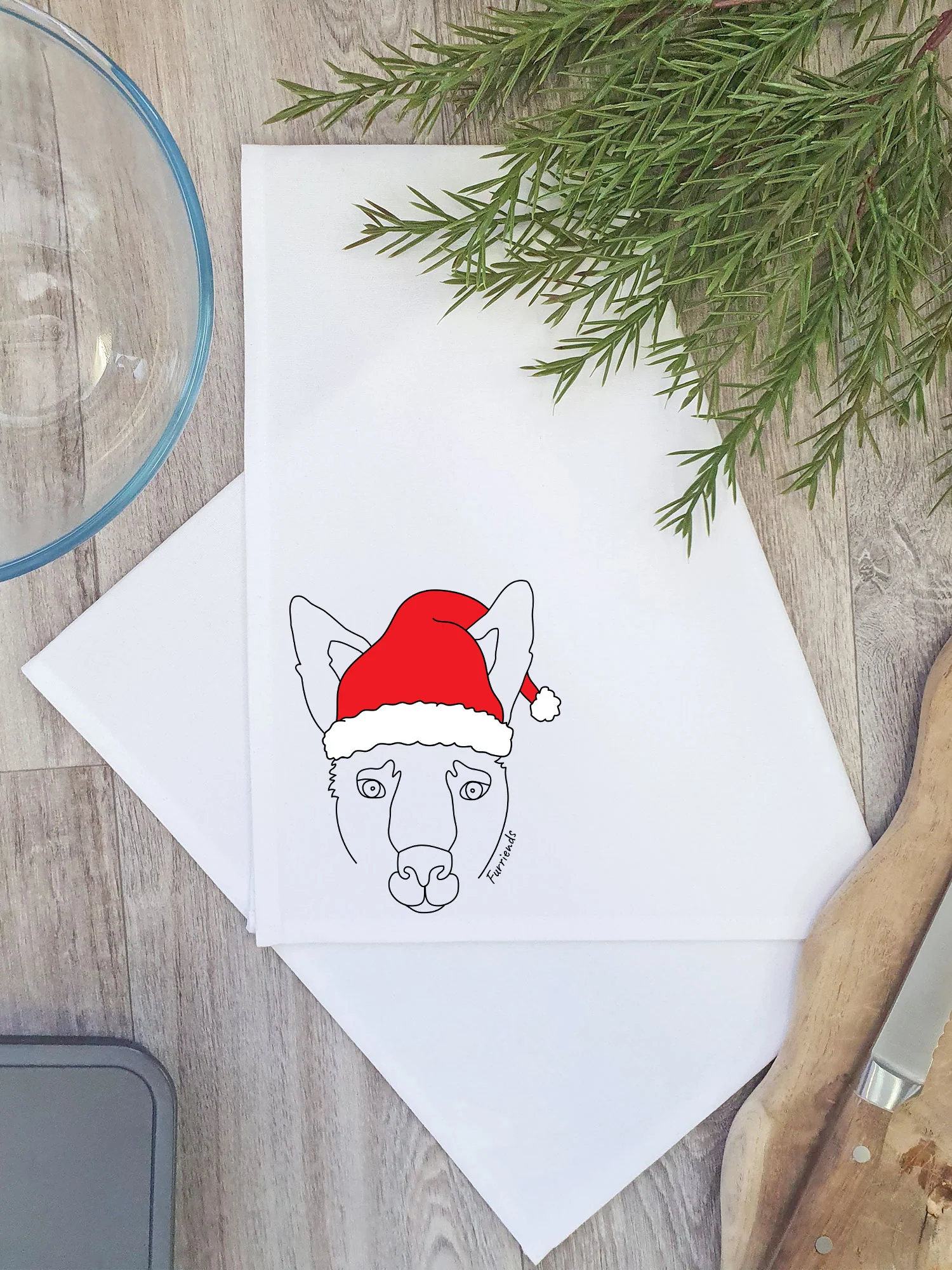 Kangaroo Christmas Edition Tea Towel - Image 2