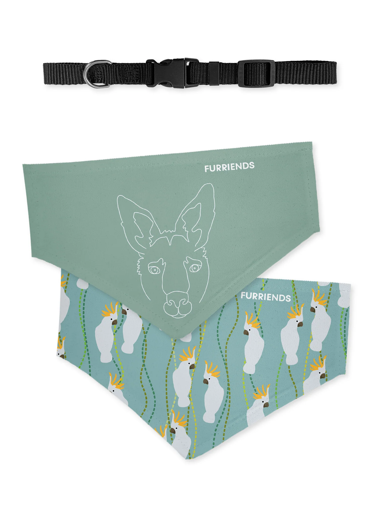 Kangaroo Reversible Dog Bandana With Collar - Image 3
