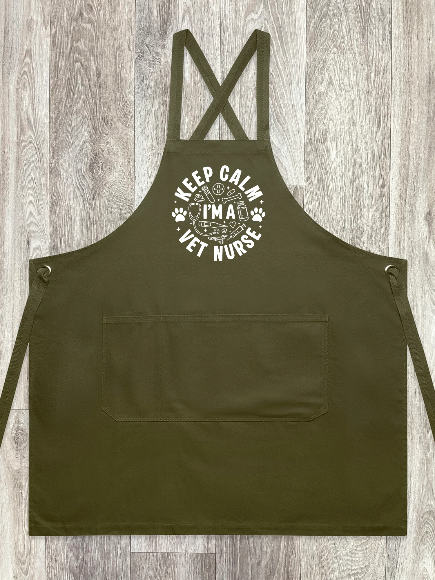 Keep Calm I'm A Vet Nurse Jarrah Crossback Apron - Image 5