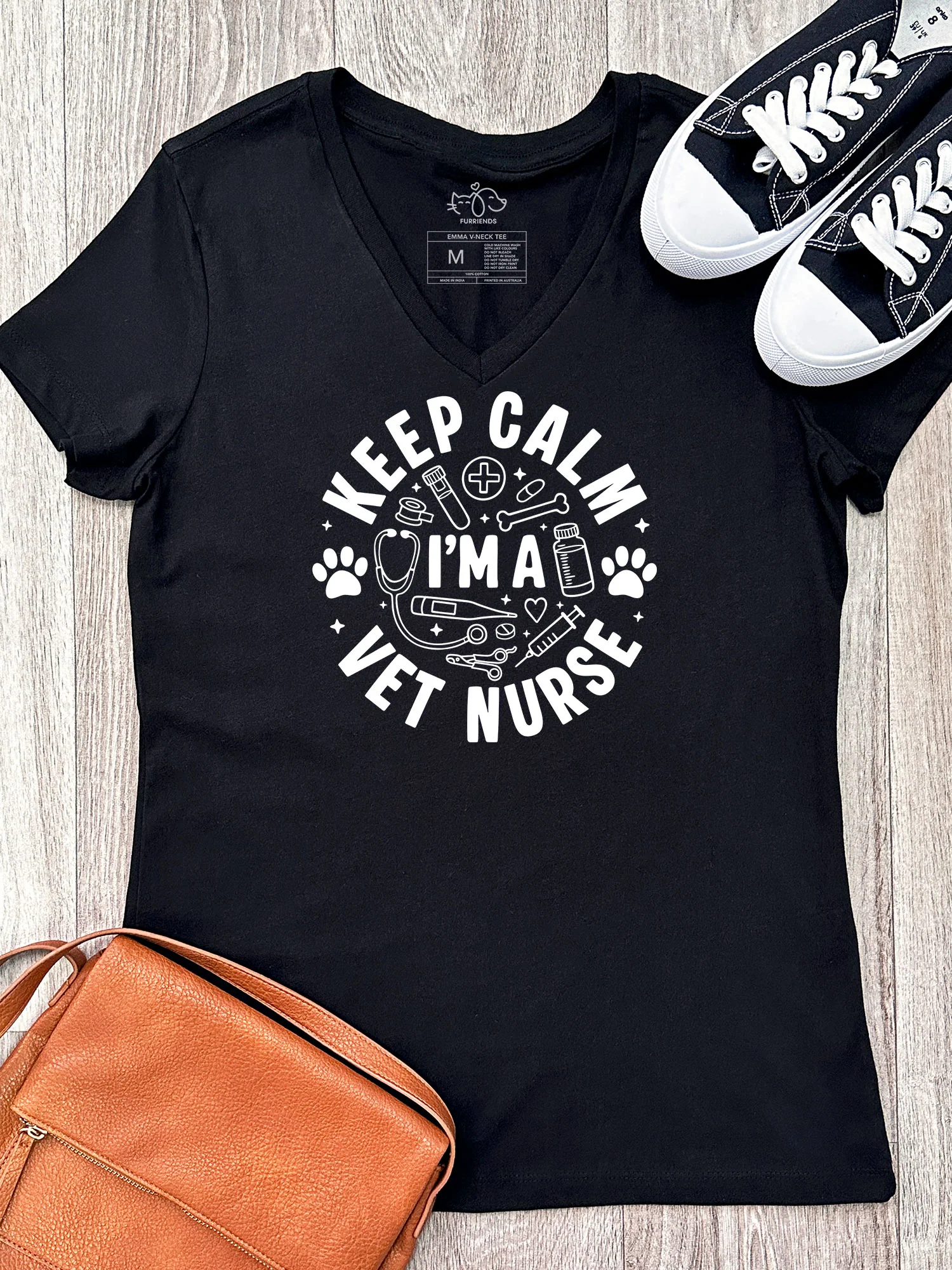 Keep Calm I'm A Vet Nurse Emma V-Neck Tee - Image 2