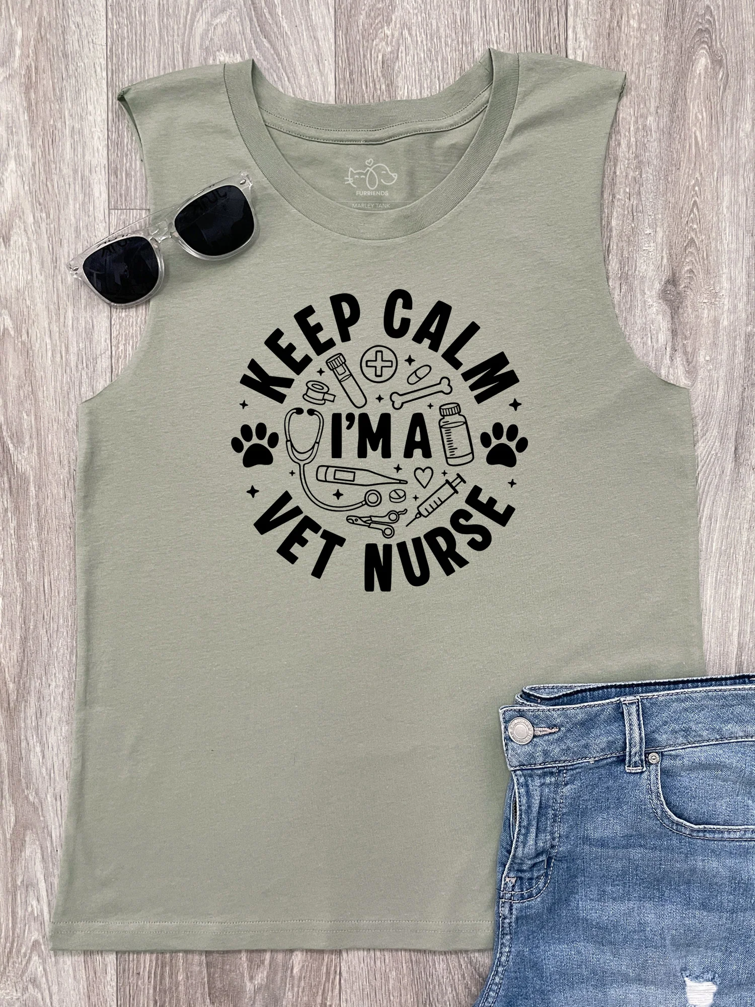 Keep Calm I'm A Vet Nurse Marley Tank - Image 2
