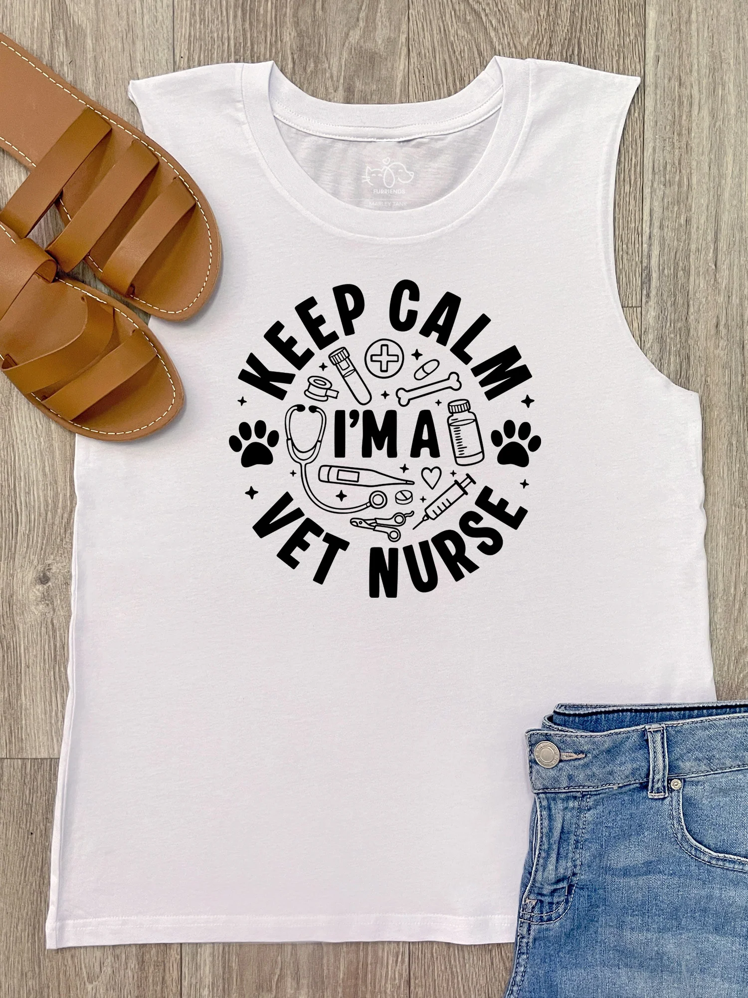 Keep Calm I'm A Vet Nurse Marley Tank - Image 3